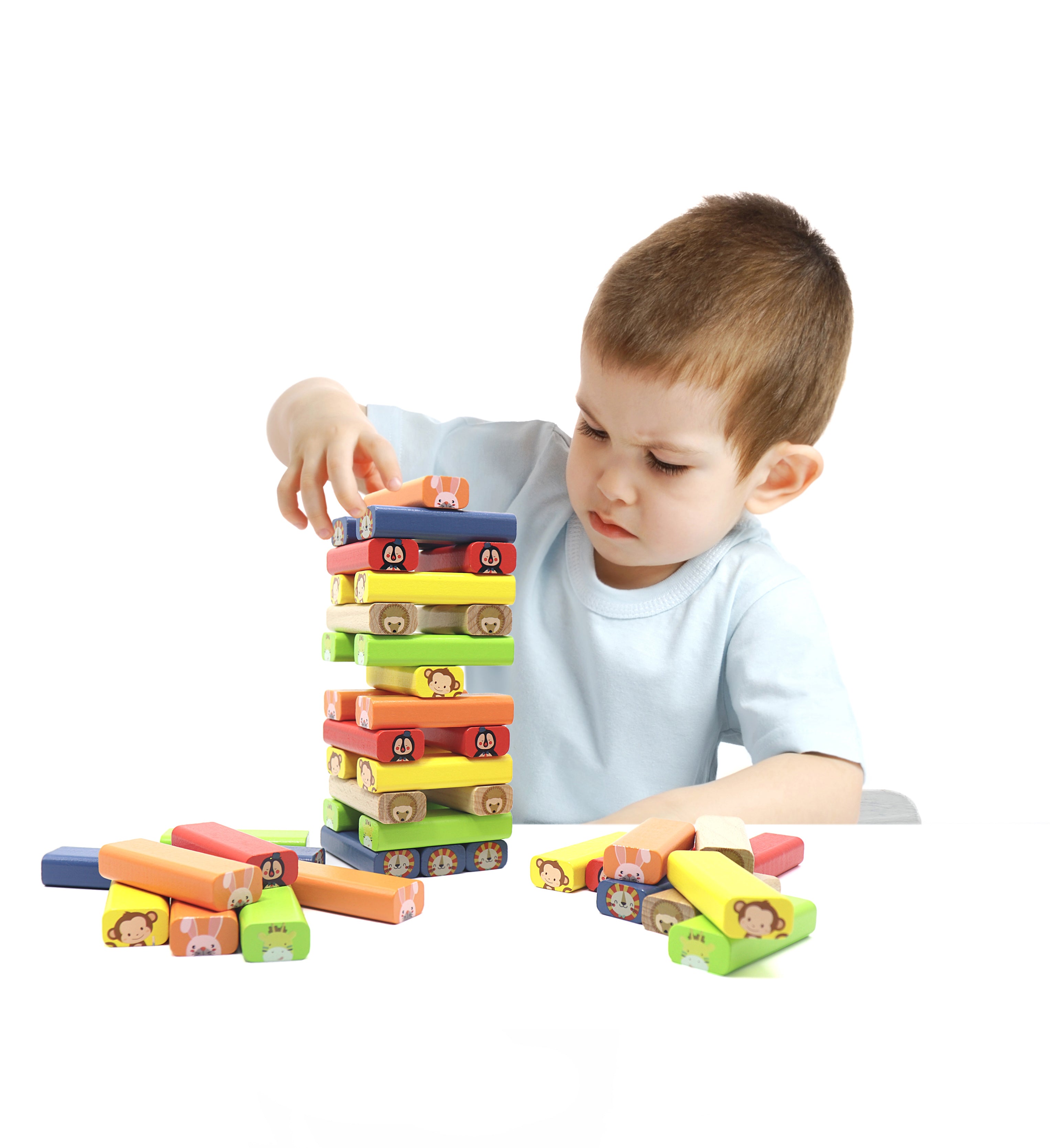 L&F Zoo Stacking Game, 77 Different Pieces Included | Perfect for Kids 3-Years+, Use with Preschoolers or Kid’s Birthday/Christmas Present | BPA-Free, Made with Non-Toxic Wood and Water-Based Paint