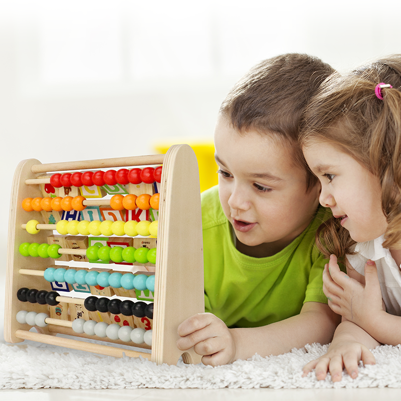 Leo and Friends Double-Sided Alphabet Abacus (9 pcs), Alphabet toy, alphabet blocks, color recognition, letter recognition, sorting toy, montessori toy, Toys for Toddlers And Kids Ages 2, 3, 4, 5