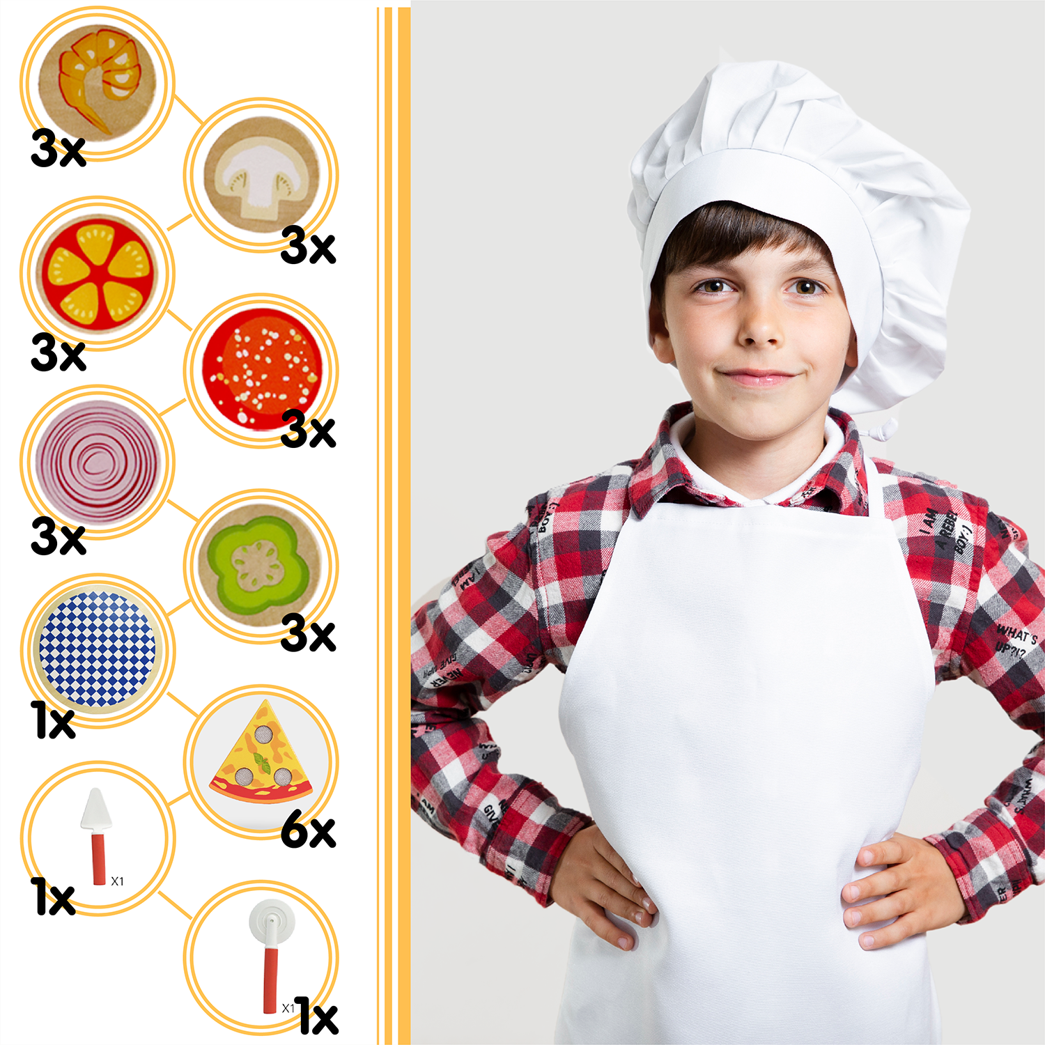 Leo & Friends 27-Piece Kid’s Pizza Toy Set | Play Pretend Pizza Toy Slices, Toppings, Pizza Cutter for Toddlers | Perfect Kid’s Cooking Toy Kit for Birthdays, Holidays