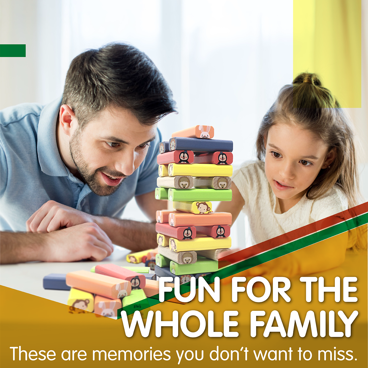 L&F Zoo Stacking Game, 77 Different Pieces Included | Perfect for Kids 3-Years+, Use with Preschoolers or Kid’s Birthday/Christmas Present | BPA-Free, Made with Non-Toxic Wood and Water-Based Paint