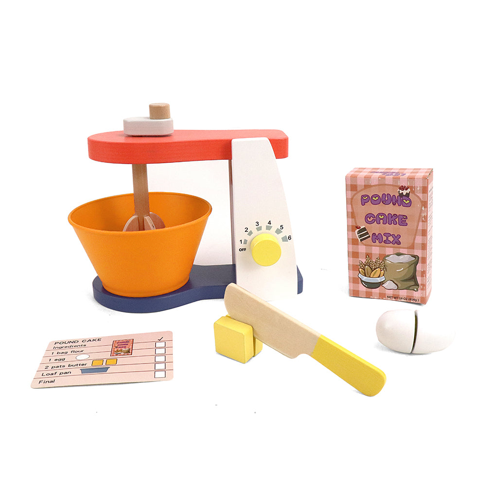Leo & Friends Wooden Mixer Set - Make-A-Cake Mixer Kit with Hand Crank Mixer | Perfect Christmas, Birthday Present for Kids Ages 3 and Older