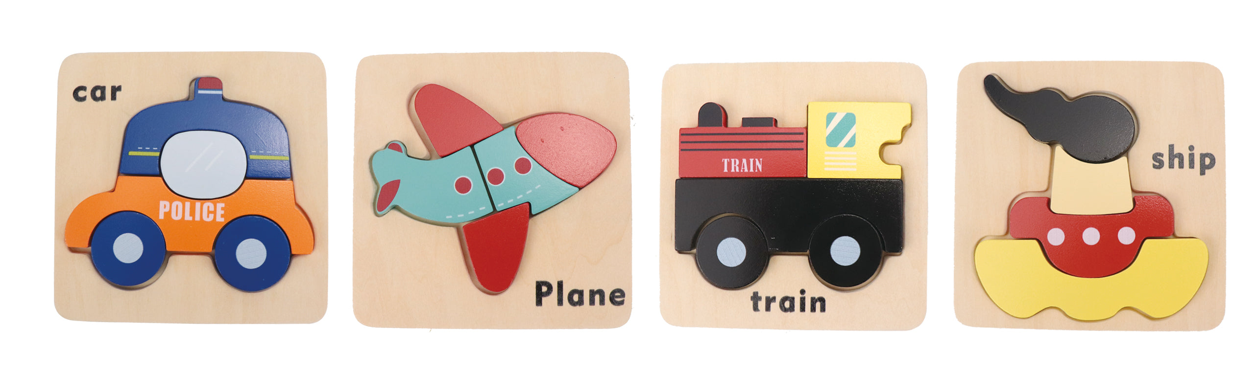 Wooden Vehicle Puzzle Kit for Boys and Girls, Includes 23 Different Pieces and 1 Plane, 1 Train, 1 Ship, and 1 Car | Educational Children’s Building Peg Puzzle Toy, Perfect Birthday Present