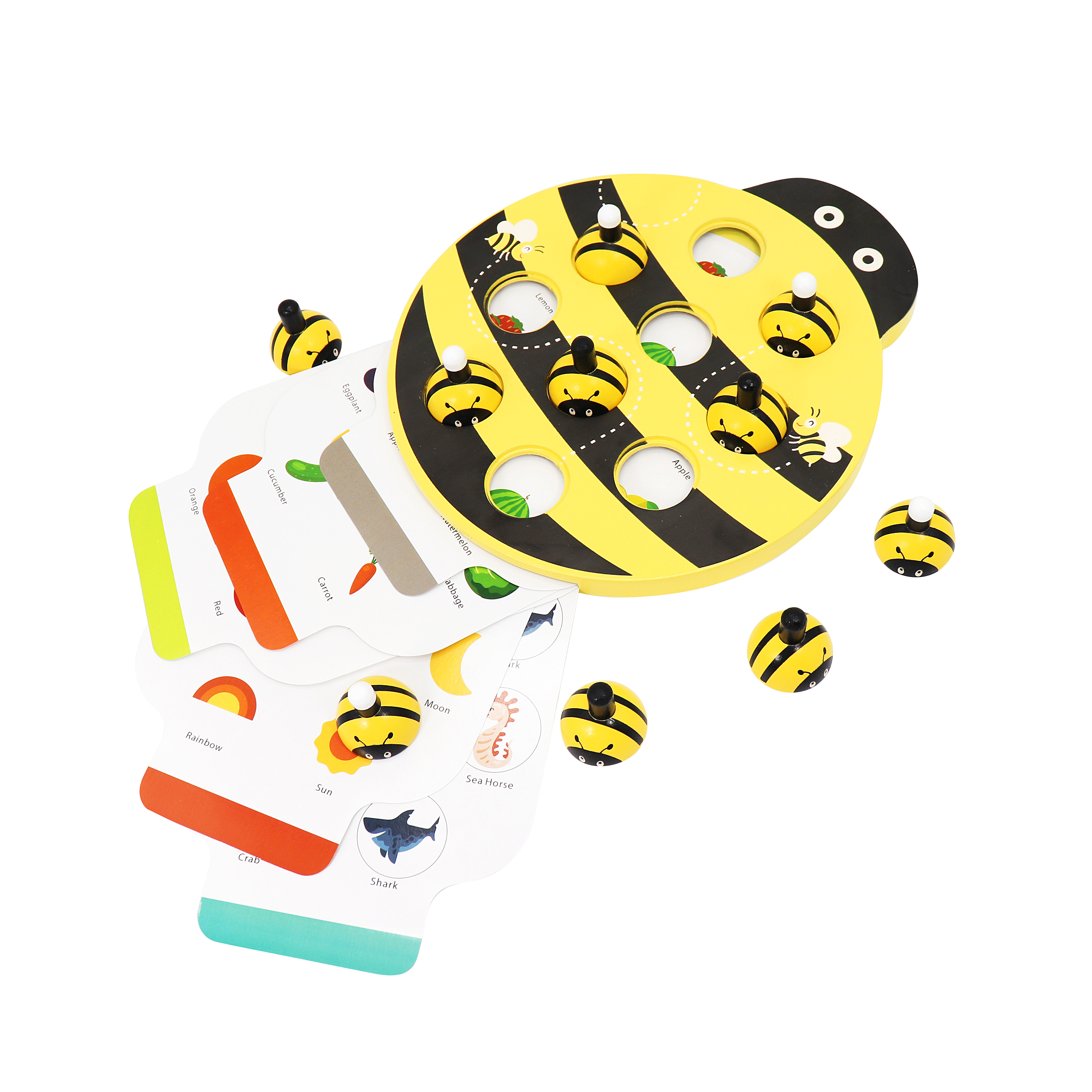 Leo and Friends Bee Memory Game – Wooden Memory Matching Game for Kids Ages 3, 4, 5 Years Old – Family Board Games – Educational Toy for Boys & Girls Cognitive Development