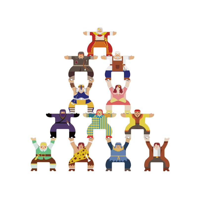 Leo & Friends Wooden Balance Stacking Game- ,12 Pieces, Interlocking toys,