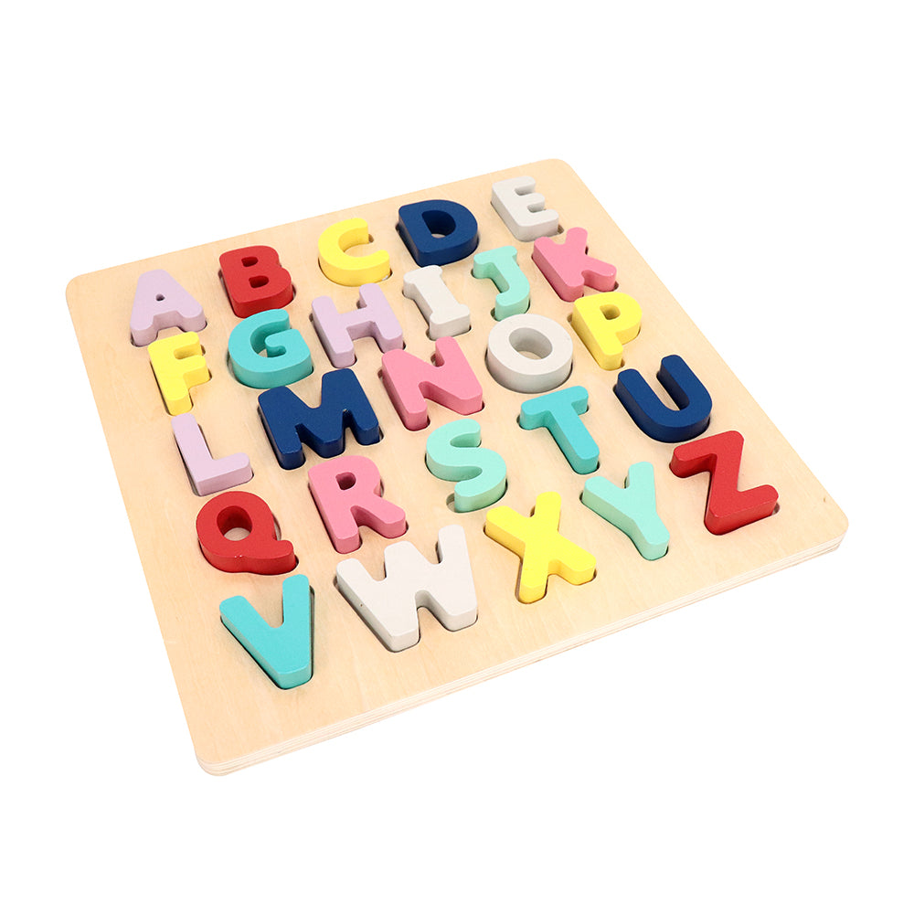 Leo & Friends Wooden Chunky Alphabet Puzzle for Toddlers, Preschoolers | Chunky ABC Blocks and Puzzle Board for Kids 3+ | Learn Letters, Spelling, Sounds, and Building Sentences with the Perfect Puzzle Gift for Kids