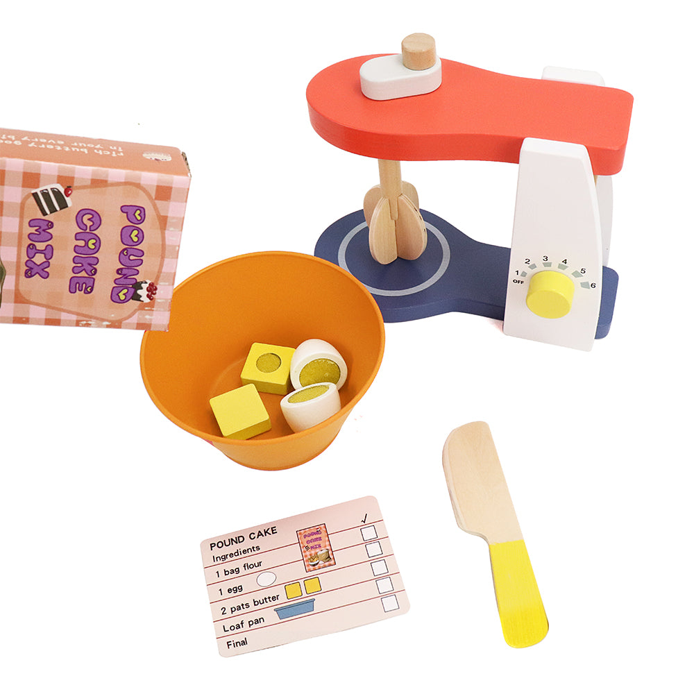 Leo & Friends Wooden Mixer Set - Make-A-Cake Mixer Kit with Hand Crank Mixer | Perfect Christmas, Birthday Present for Kids Ages 3 and Older