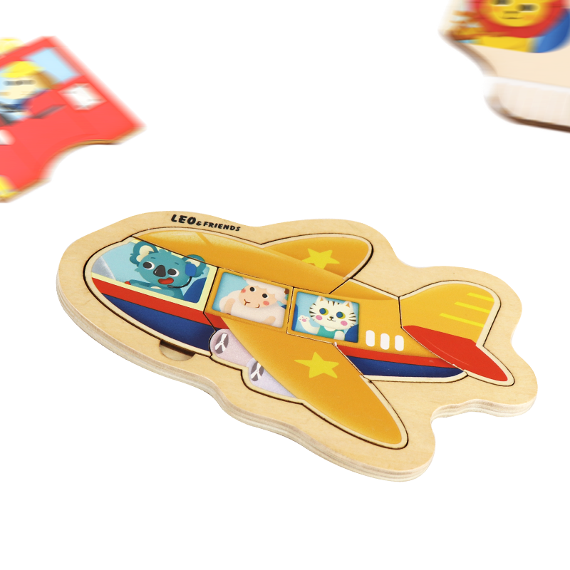 Wooden Vehicle Puzzle Set for Toddlers 1-3, Puzzles for Kid, Baby Puzzles, Montessori Toys for 1 2 3+ Year Old Girl Boy, Airplane puzzle, Ship puzzle, Fire Engine Puzzle, Puzzles for Kids Age 2-4, STEM Educational Learning Toy Birthday Gifts