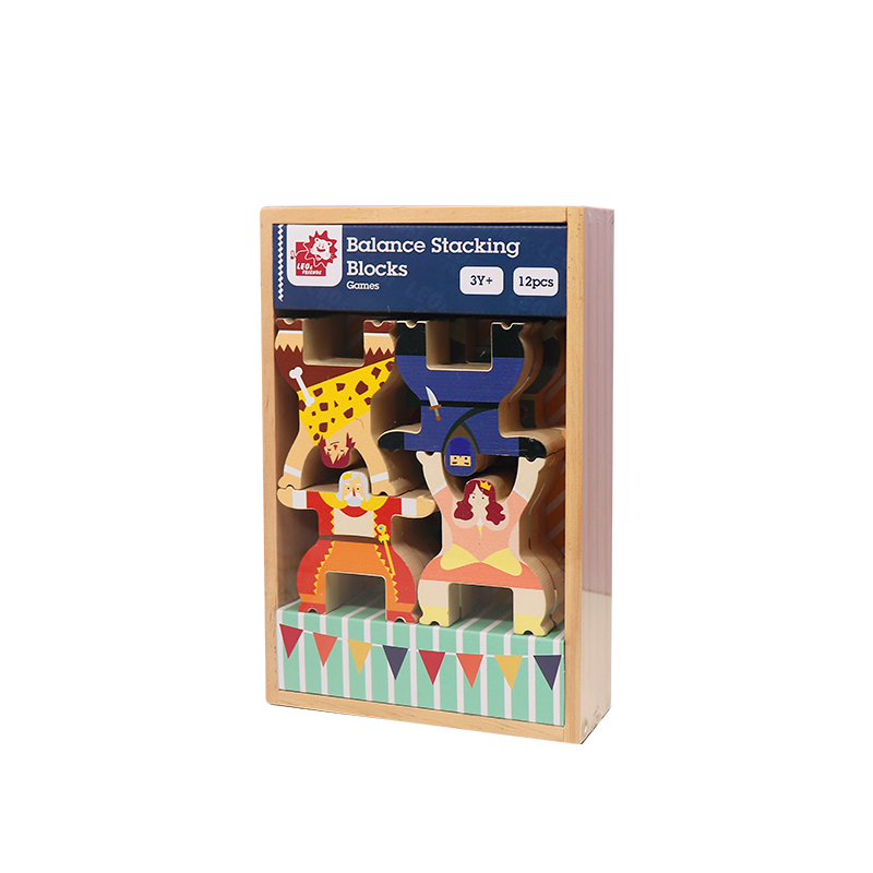 Leo & Friends Wooden Balance Stacking Game- ,12 Pieces, Interlocking toys,