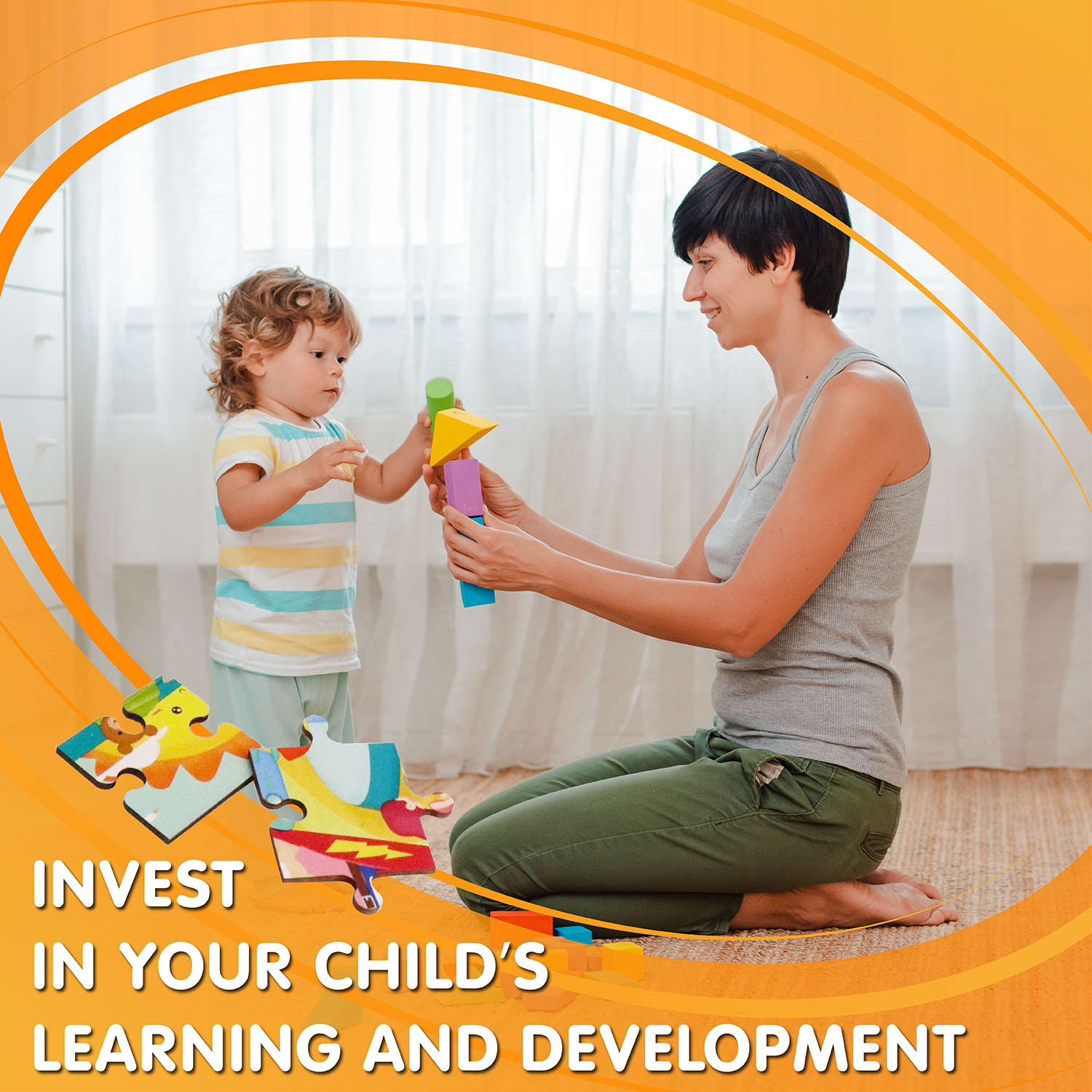 Leo & Friends Amusement Park Kid’s Puzzle, 48-Pieces for 3-Years-Old+ | Promotes Dexterity, Problem-Solving, and Creativity | Durable Wooden Puzzle Kit, Educational Gift for Kids Ages 3-6