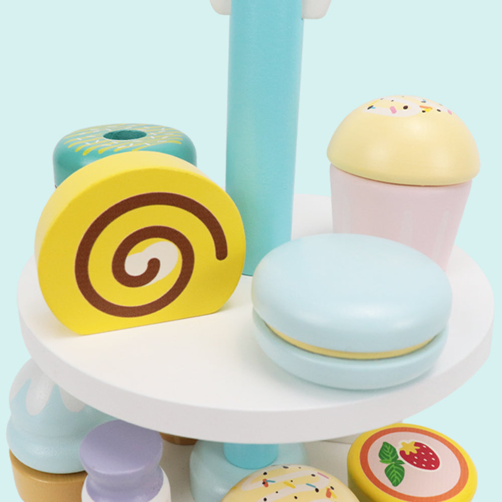 Leo & Friends 19-Piece Wooden Kid’s Bakery Play Set | Play Pretend Dessert Chef Kit for Toddlers | Made with Sustainable, Non-Toxic Wood, Water-Based Paint | Perfect Dessert Kit Gift for Birthdays, Holidays