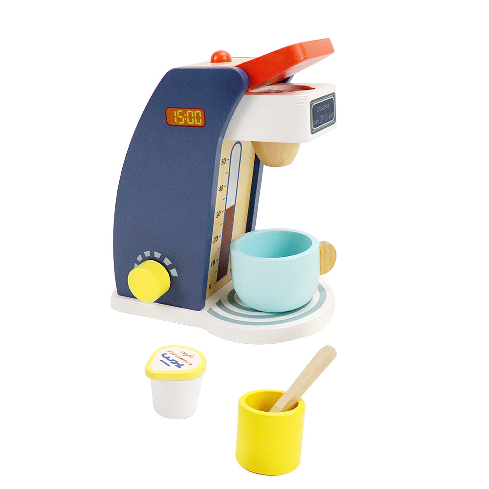 Leo & Friends Wooden Coffee Maker Set - 6 Piece Coffee Grinder Kit for Kids 3+ | Perfect Educational Wooden Play Kitchen Set Gift for Holidays & Birthdays