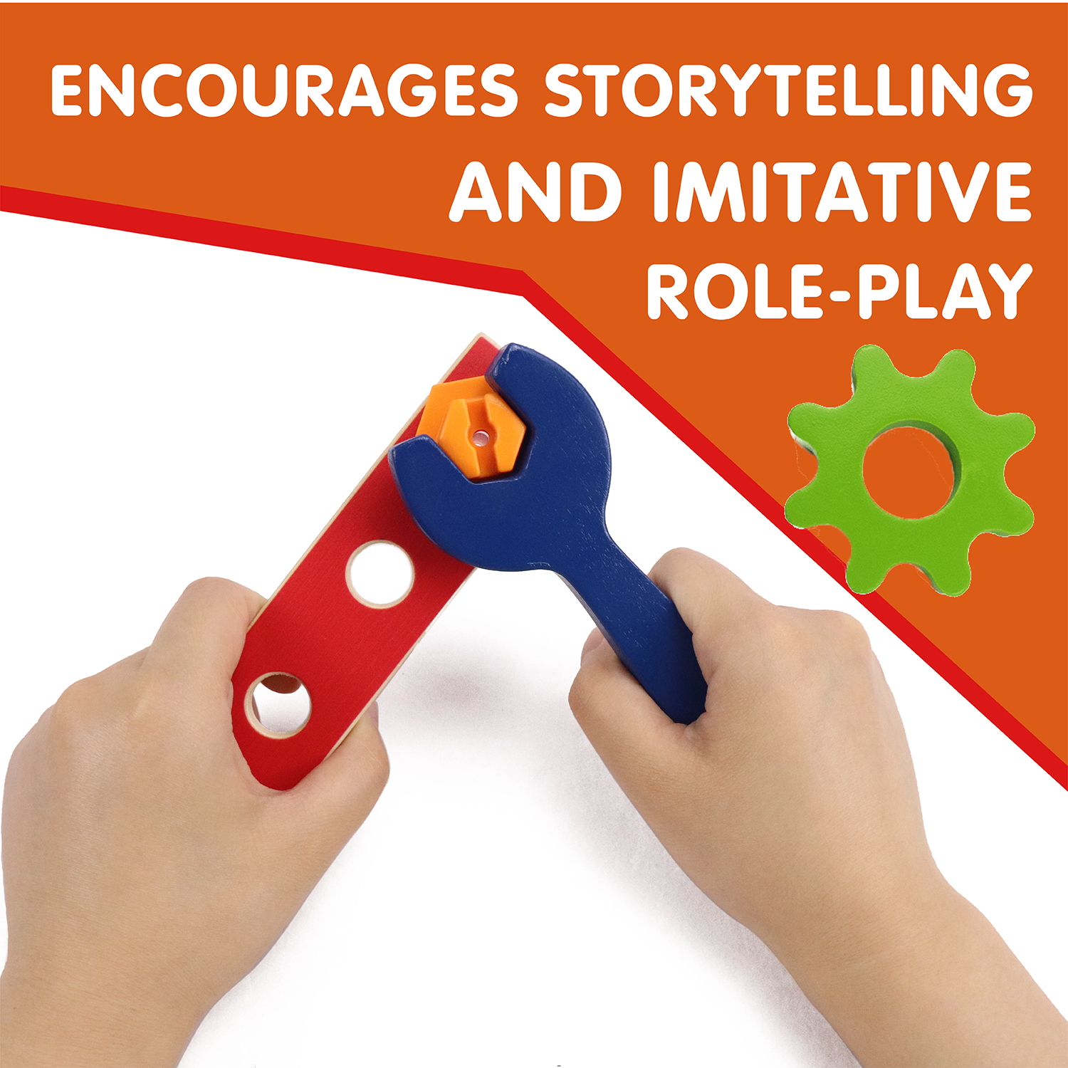 L&F ‘My First Tool Box’ Kit of 28 Wooden Pieces, Made for 3-Year-Olds and Older | Non-Toxic Wooden Educational Tool Box Game, Perfect for Toddlers, Preschoolers, Birthdays, and Holidays