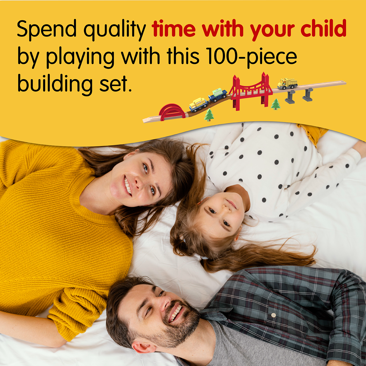 Leo and Friends Railway City Set - Creative Construction Kit for Preschoolers - Wooden Building Blocks for Kids, Educational Train Toys for Active Learning - Gifts for Children Ages 3+ - 100 Pieces