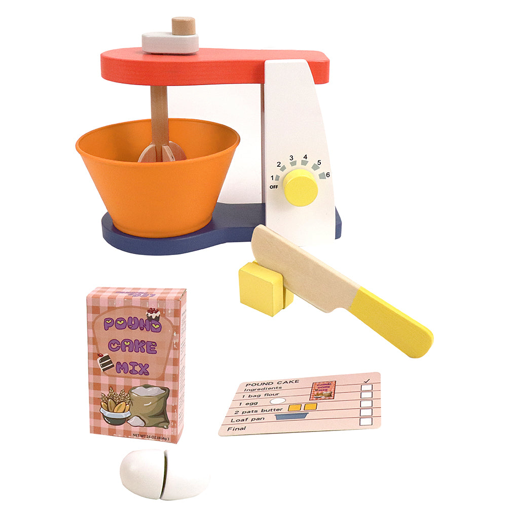 Leo & Friends Wooden Mixer Set - Make-A-Cake Mixer Kit with Hand Crank Mixer | Perfect Christmas, Birthday Present for Kids Ages 3 and Older