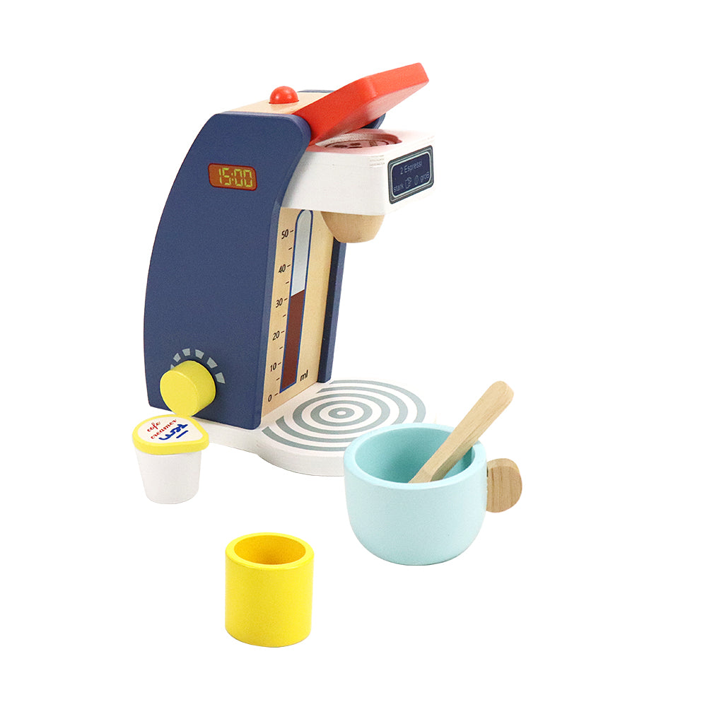 Leo & Friends Wooden Coffee Maker Set - 6 Piece Coffee Grinder Kit for Kids 3+ | Perfect Educational Wooden Play Kitchen Set Gift for Holidays & Birthdays