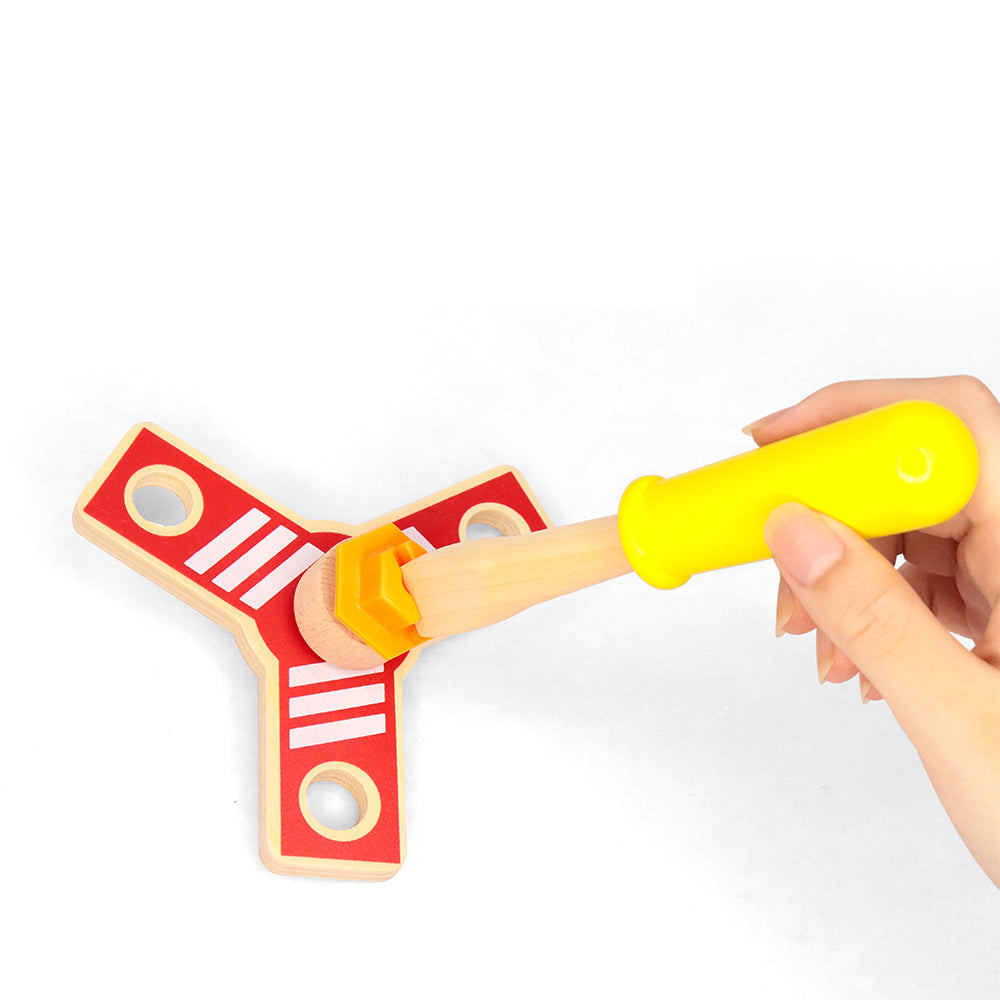 Leo & Friends Builder Set, 72-Piece Toddler Play Kit for Boys and Girls | Wooden Builder Construction Set, Perfect Birthday or Holiday Present | Safe, Non Toxic Sustainable Wood and Water-Based Paint Used