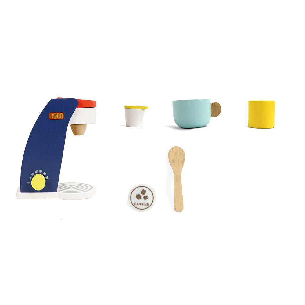 Leo & Friends Wooden Coffee Maker Set - 6 Piece Coffee Grinder Kit for Kids 3+ | Perfect Educational Wooden Play Kitchen Set Gift for Holidays & Birthdays