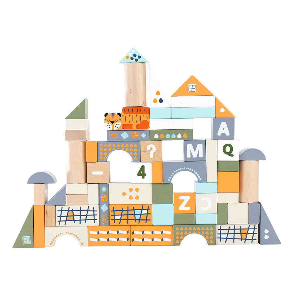 Leo & Friends Count & Spell Blocks Set for Toddlers/101 Pieces | ABC Blocks, Math Blocks, and Counting Blocks, Educational Toy Set for Kids Ages 1 Through 5 | Perfect Assorted Size and Shapes Block Kit for Holidays, Birthdays, & More