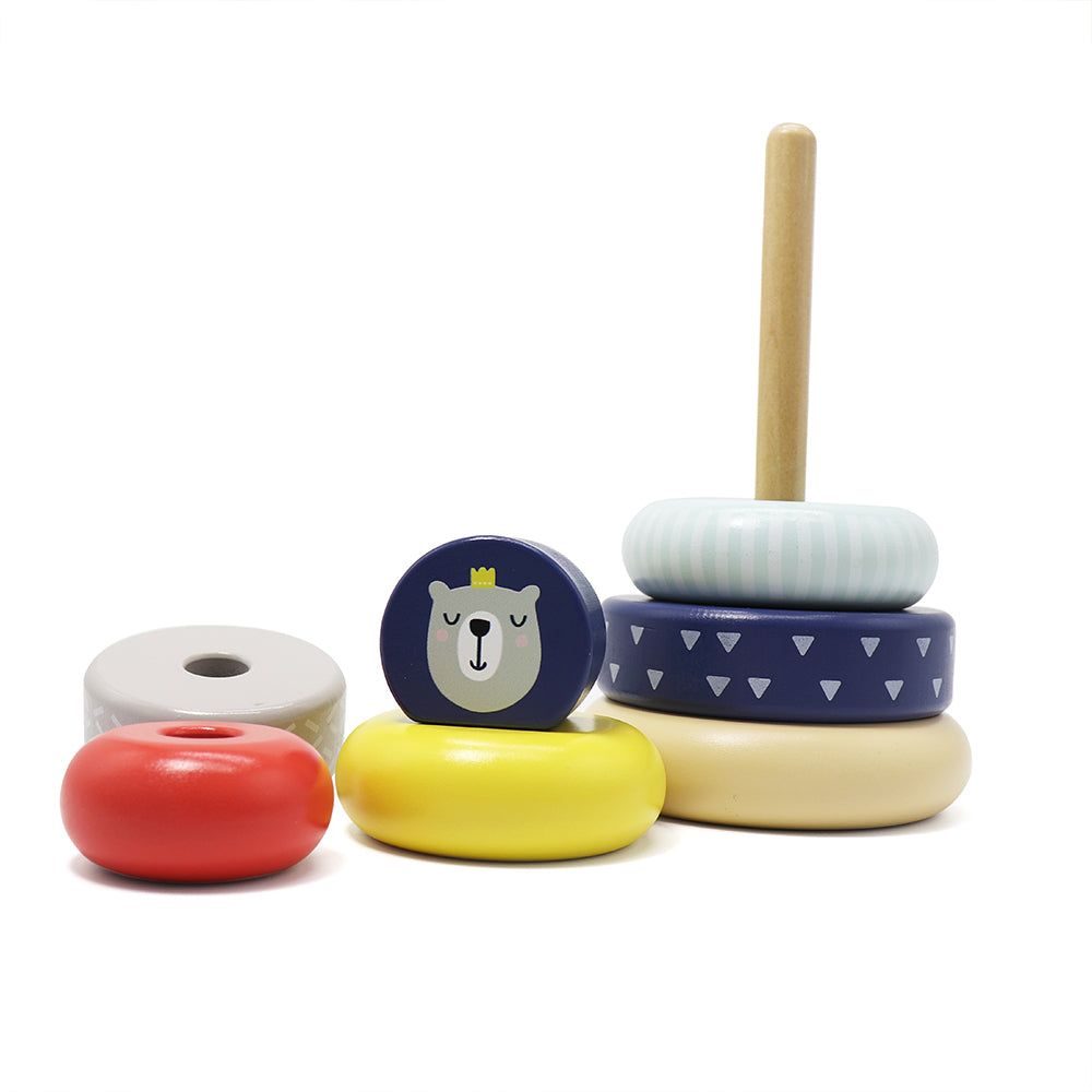 Leo & Friends Wooden Stacking Toys, 6 Wooden Rings, 1 Lion Crown On Top |  Montessori-Approved Education Kid’s Ring Stacking Tower, Perfect Christmas or  Birthday Present