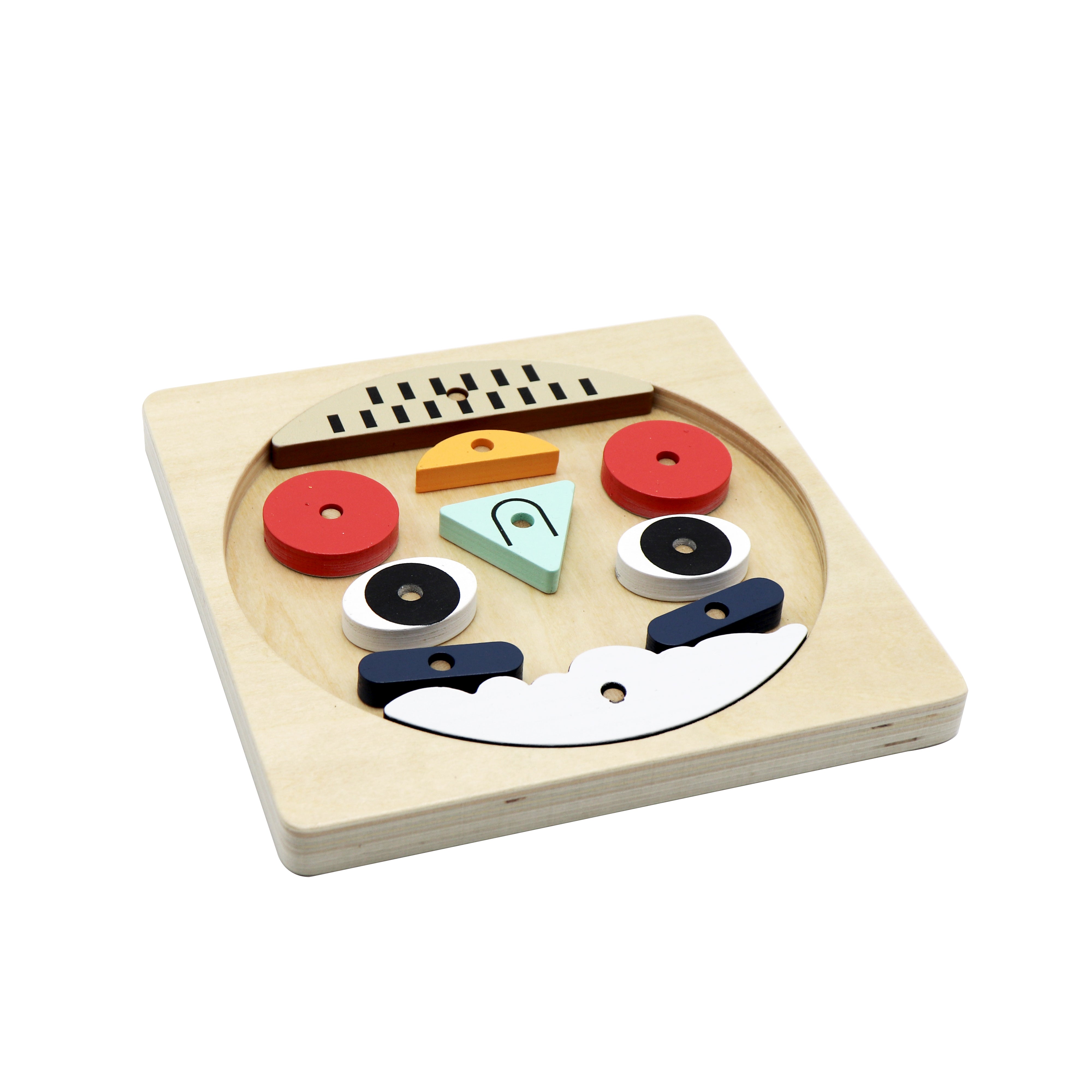 Leo & Friends Funny Faces Educational Wooden Puzzle for Toddlers | 10-Piece Safe Puzzle with Wooden Board, Makes Funny Faces, Creative Play for Kids for Holidays or Birthdays