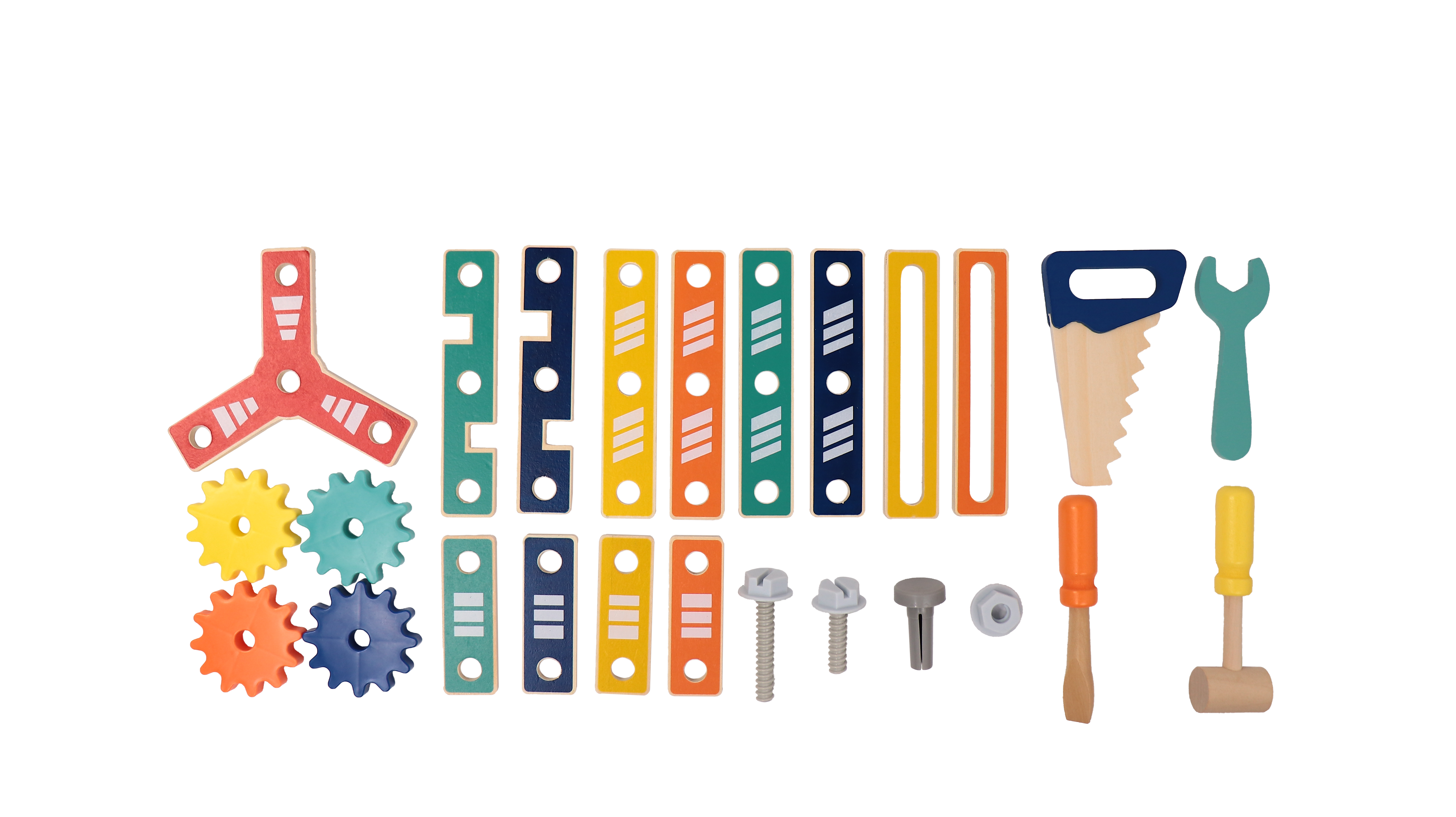 Leo & Friends Master Workbench, Adjustable Wooden Tool Bench with Play Tools