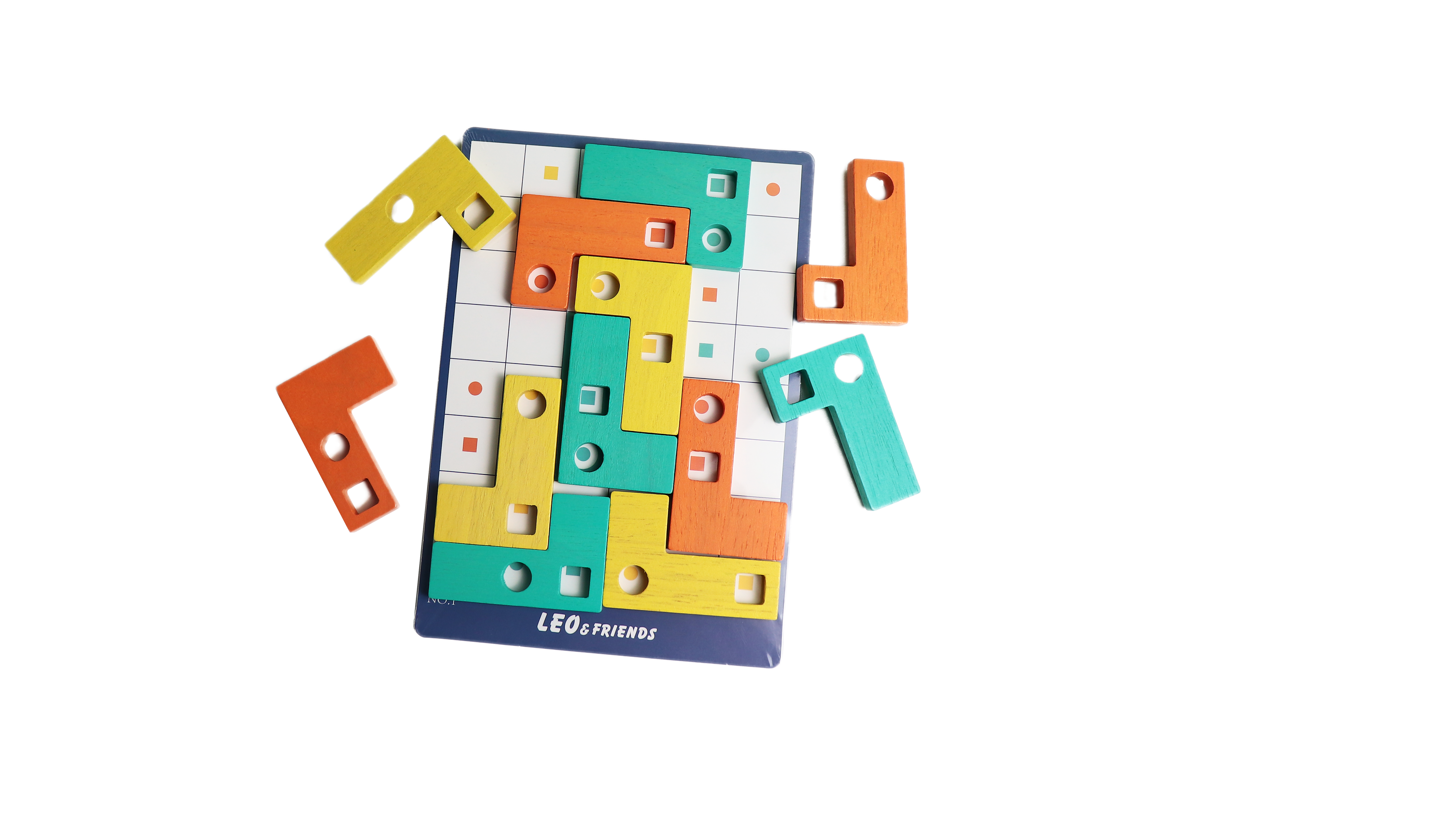 Leo & Friends Wooden L-Shaped Geometric Matching Game, Educational Gift for Kids, STEM Toy, Perfect Christmas or Birthday Present