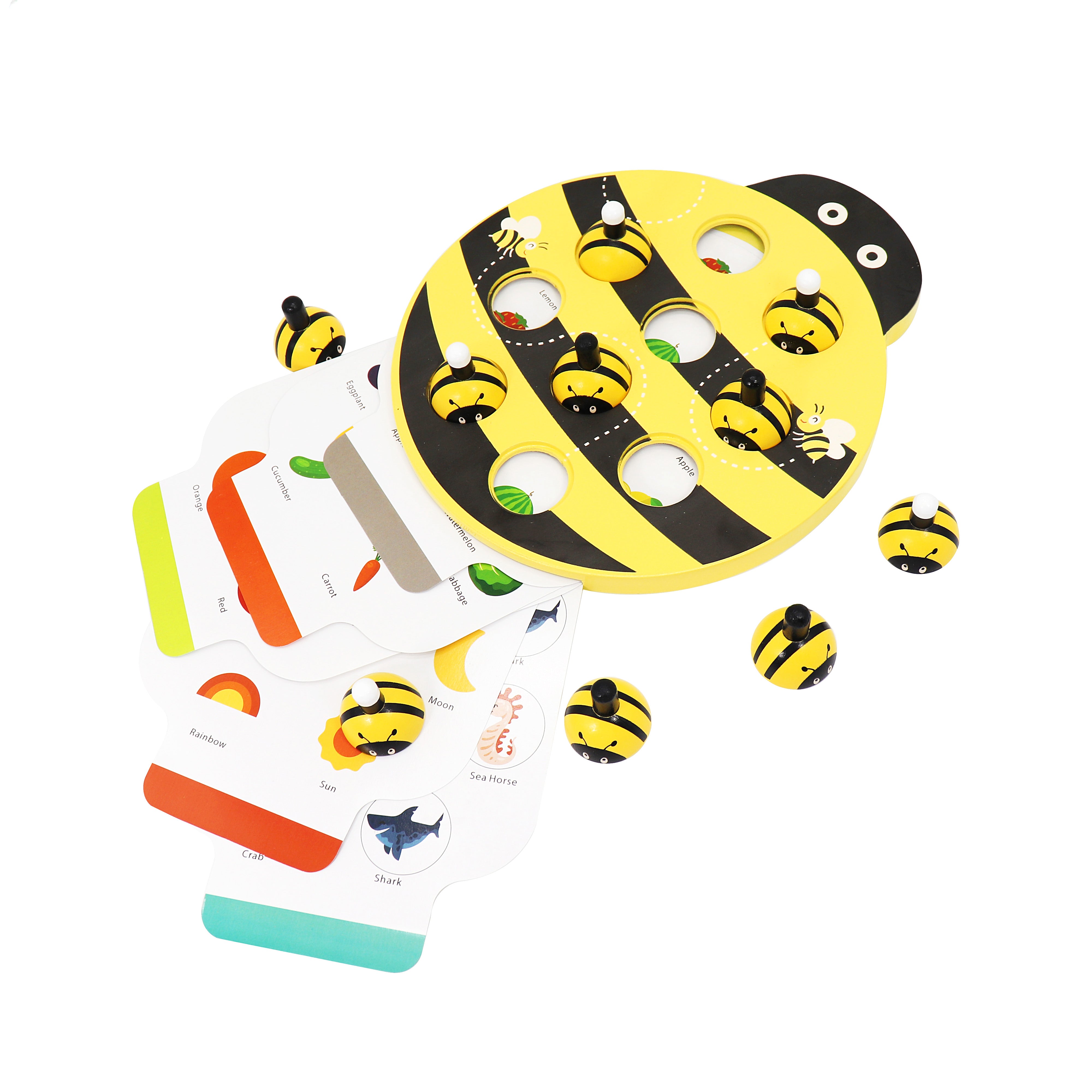 Leo and Friends Bee Memory Game – Wooden Memory Matching Game for Kids Ages 3, 4, 5 Years Old – Family Board Games – Educational Toy for Boys & Girls Cognitive Development