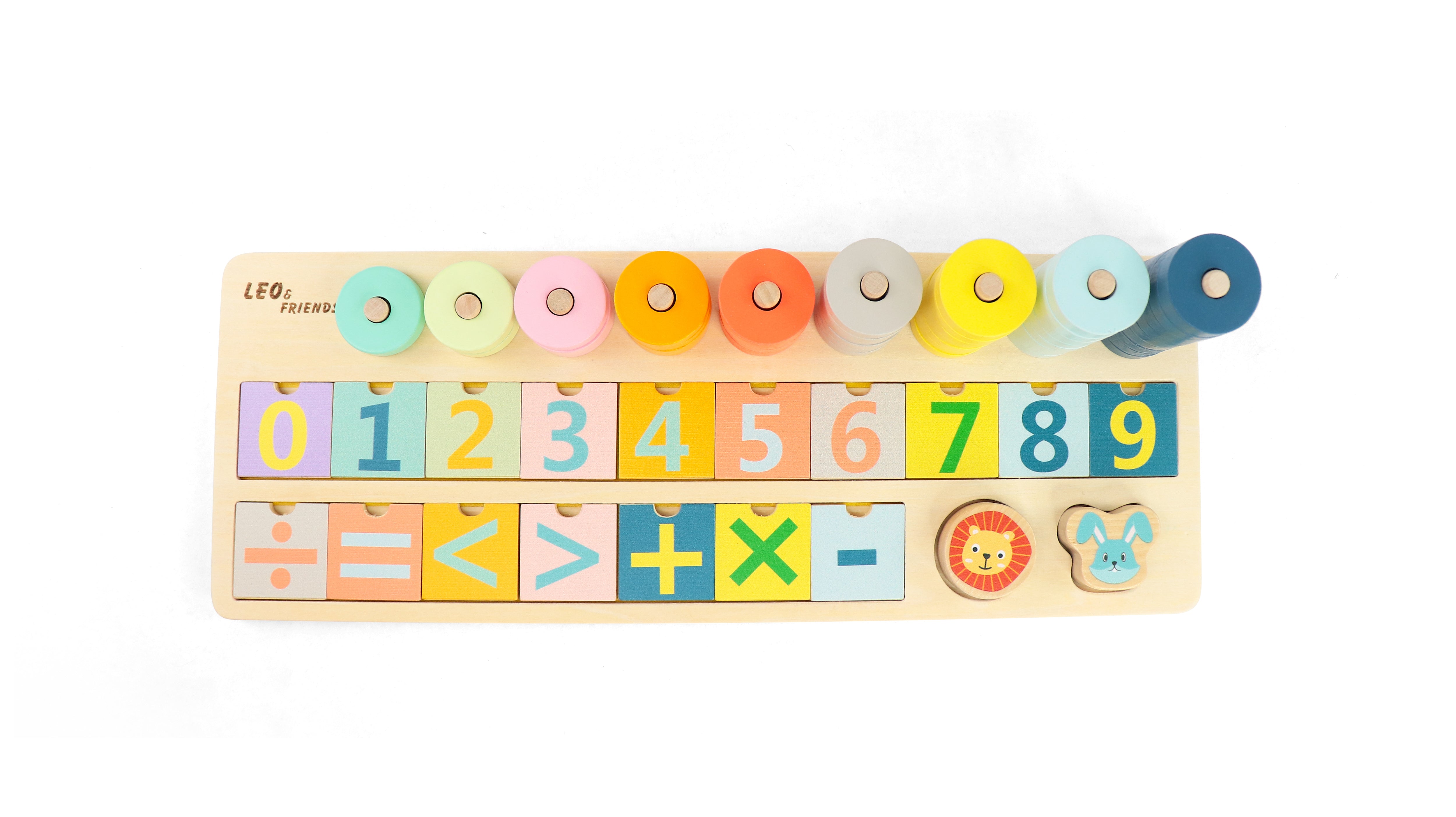 Leo & Friends Shape and Number Sorter, Shape and Number Counting Puzzle for Children, Toddlers