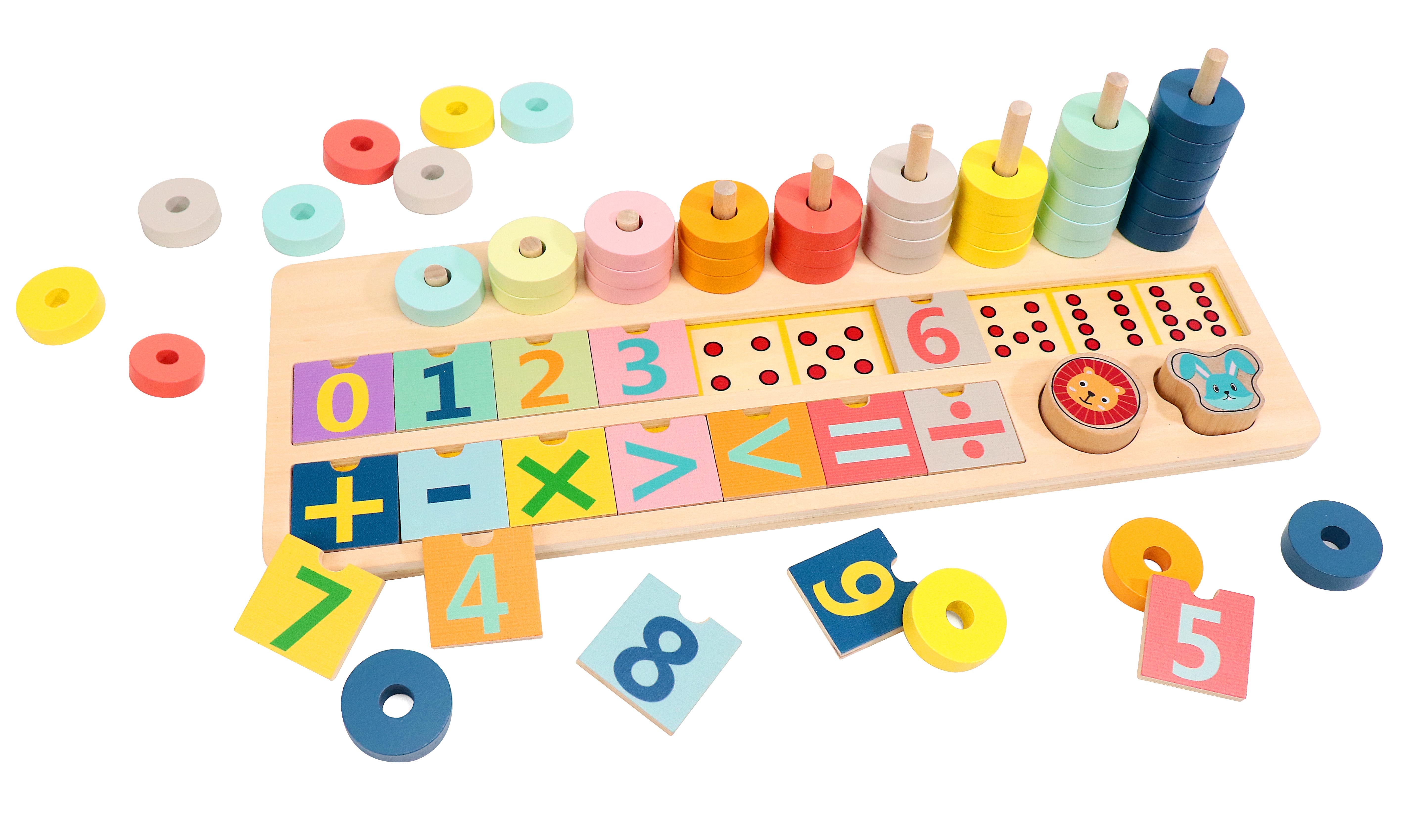 Leo & Friends Shape and Number Sorter, Shape and Number Counting Puzzle for Children, Toddlers