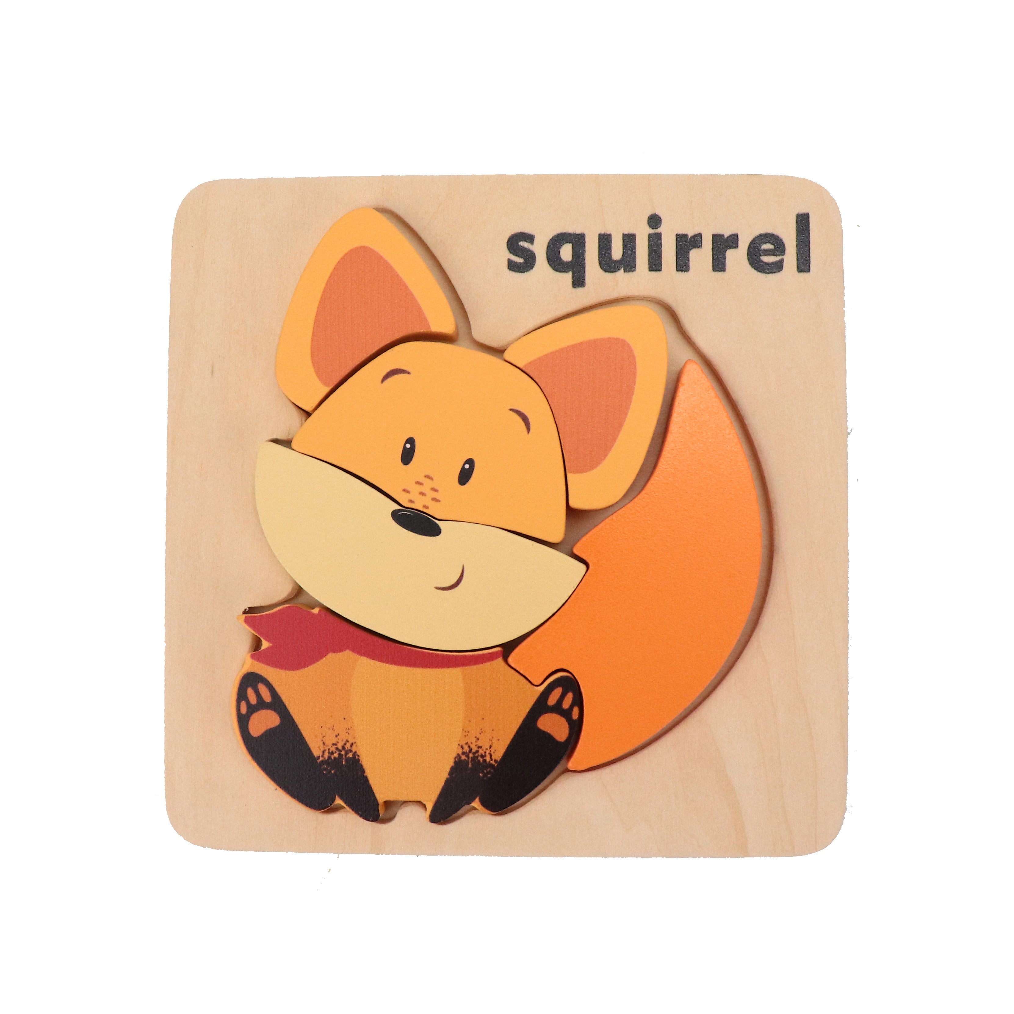 Wooden Zoo Animal Puzzle Kit for Boys and Girls, Includes 25 Different Pieces and 1 Panda, 1 Monkey, 1 Hedgehog, and 1 Squirrel | Educational Children’s Building Peg Puzzle Toy, Perfect Birthday Present