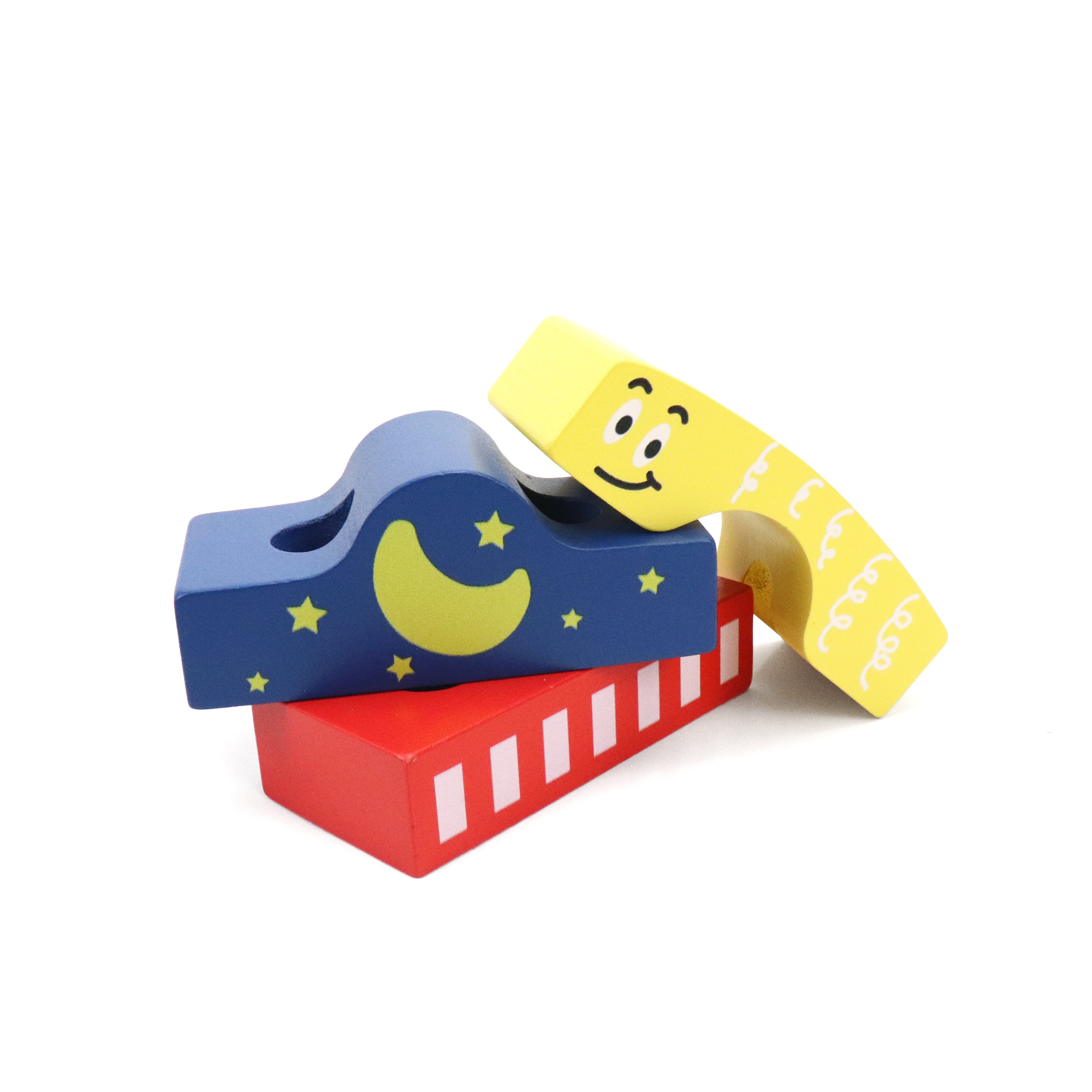 Block Train Stacking Set, 17 Piece-Wooden Stacking Toy with Pull Along Wooden Train | Develops Motor Skills, Memory Recall, Counting, Organization for Kids 18-Months+ | Preschool Toy, Perfect Gift