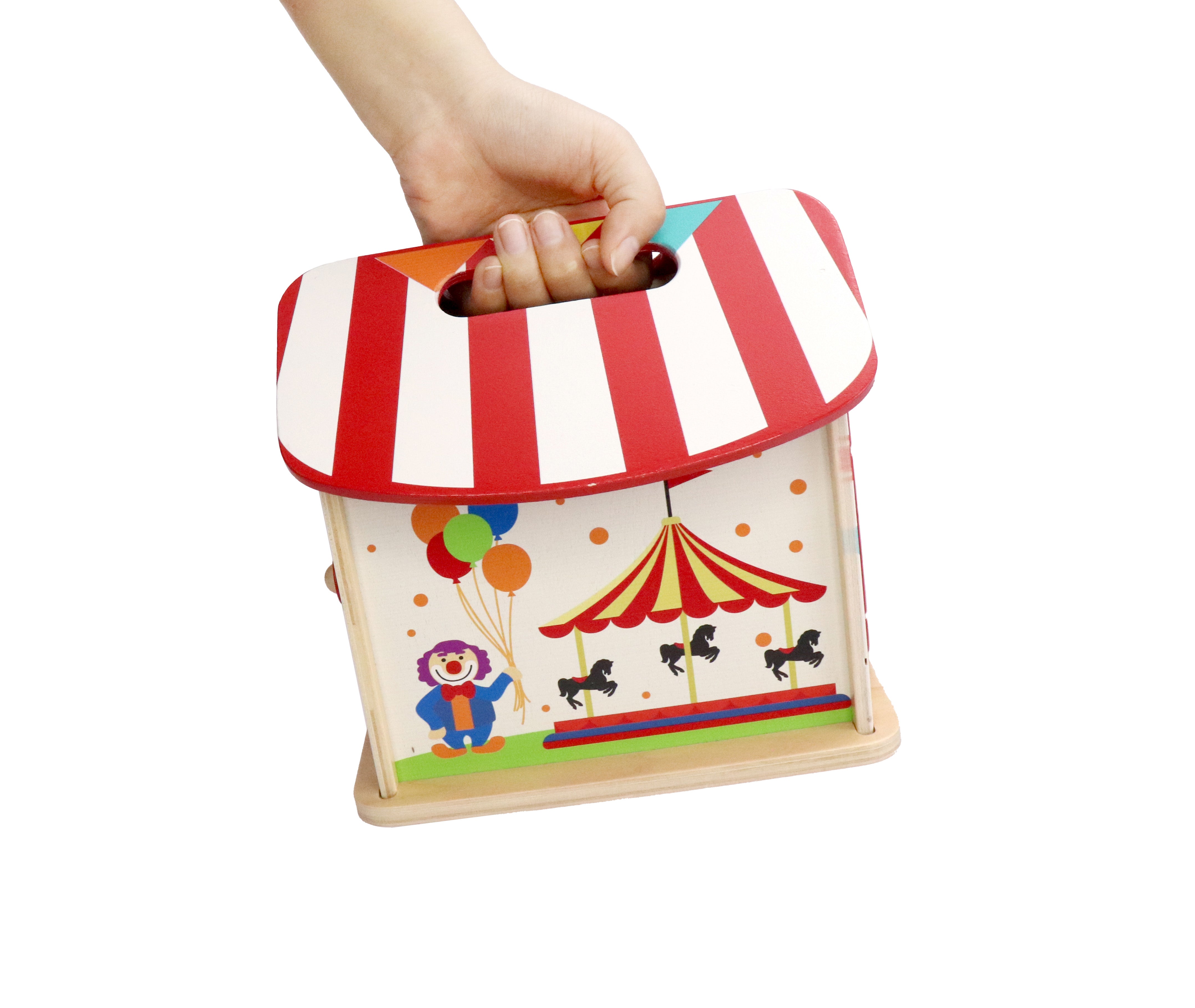 L&F Circus Doll House, 7 Pieces of Wooden, Non-Toxic Circus Parts, Perfect for Kids Ages 3 and Up | Build, Sort, and Organize, Box Circus for Preschoolers | Great Birthday or Christmas Present