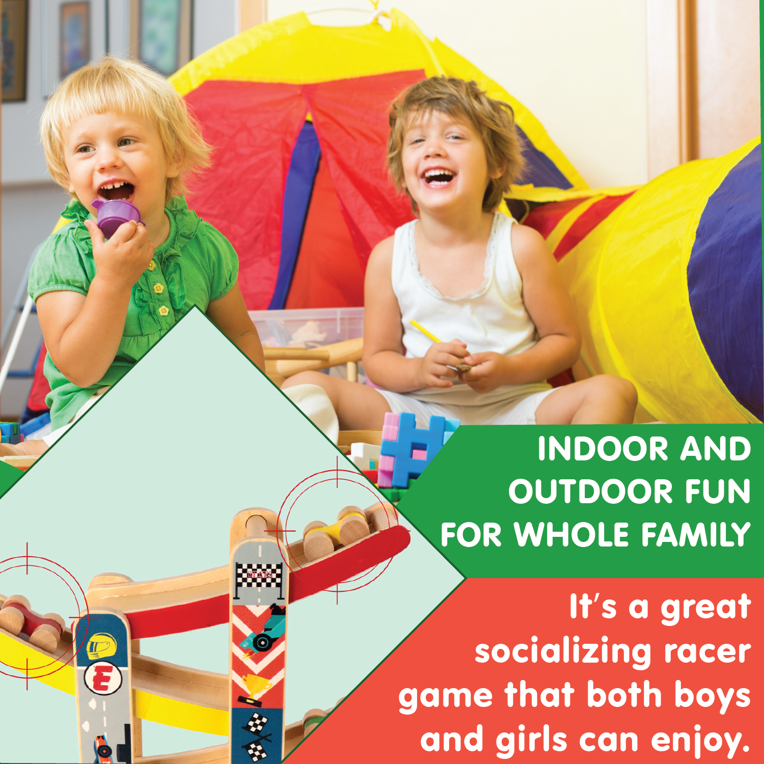 Leo & Friends Wooden Ramp Racer Track with 4 Race Cars Included | Bright Colored At-Home Racer Track for Toddlers, Kids Ages 1 Through 5 | Perfect Educational Kid’s Gift for Birthdays, Holidays & More