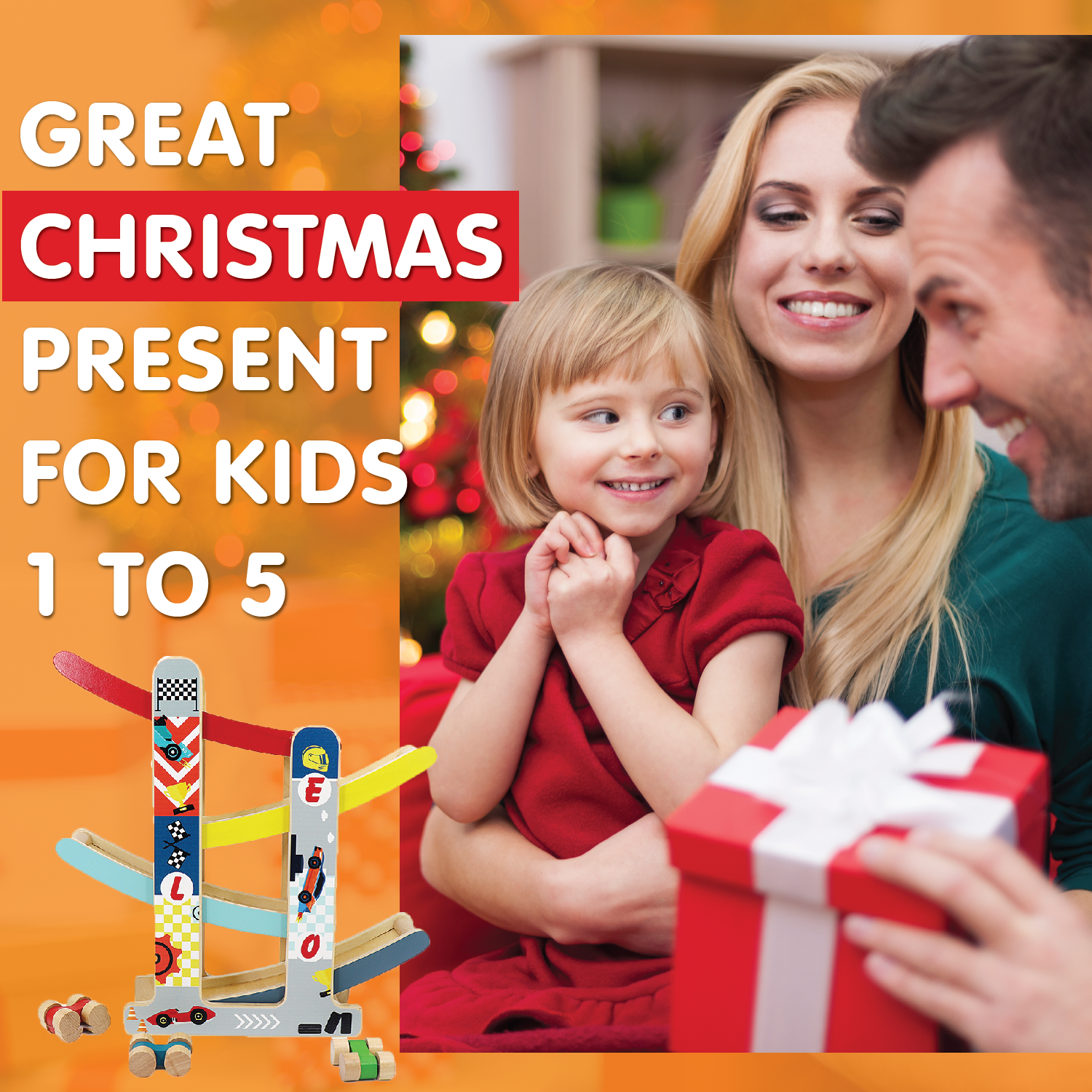 Leo & Friends Wooden Ramp Racer Track with 4 Race Cars Included | Bright Colored At-Home Racer Track for Toddlers, Kids Ages 1 Through 5 | Perfect Educational Kid’s Gift for Birthdays, Holidays & More