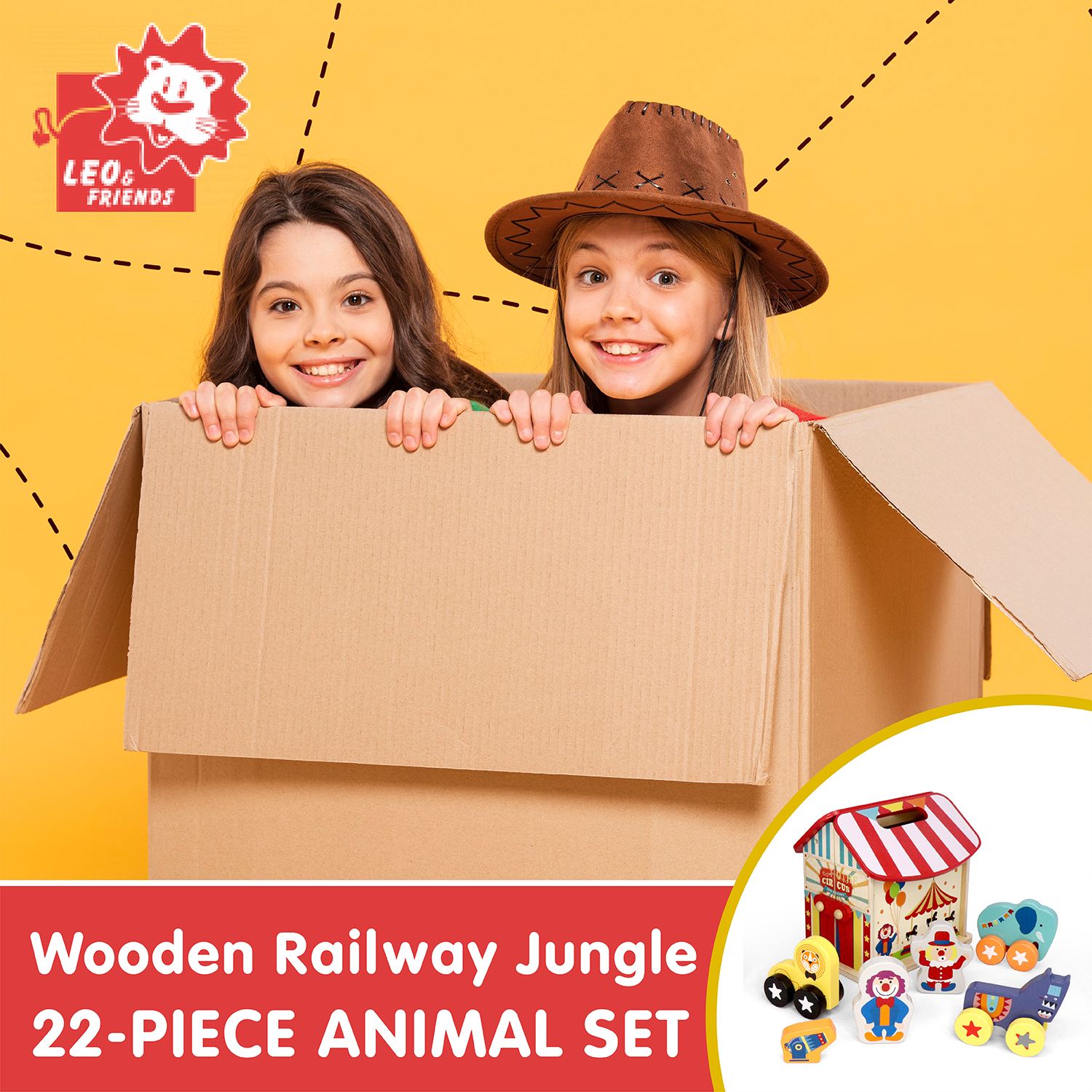 L&F Circus Doll House, 7 Pieces of Wooden, Non-Toxic Circus Parts, Perfect for Kids Ages 3 and Up | Build, Sort, and Organize, Box Circus for Preschoolers | Great Birthday or Christmas Present