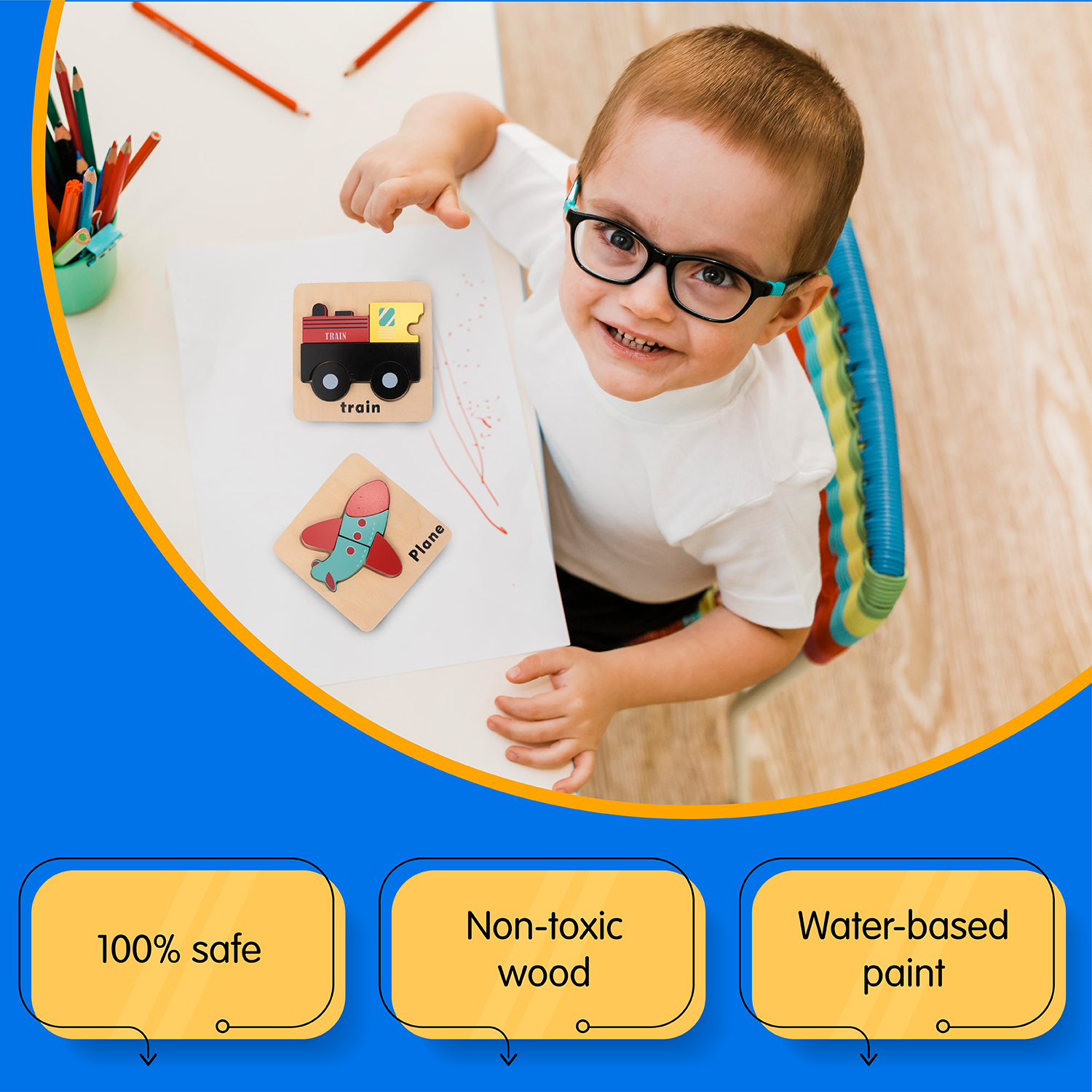 Wooden Vehicle Puzzle Kit for Boys and Girls, Includes 23 Different Pieces and 1 Plane, 1 Train, 1 Ship, and 1 Car | Educational Children’s Building Peg Puzzle Toy, Perfect Birthday Present