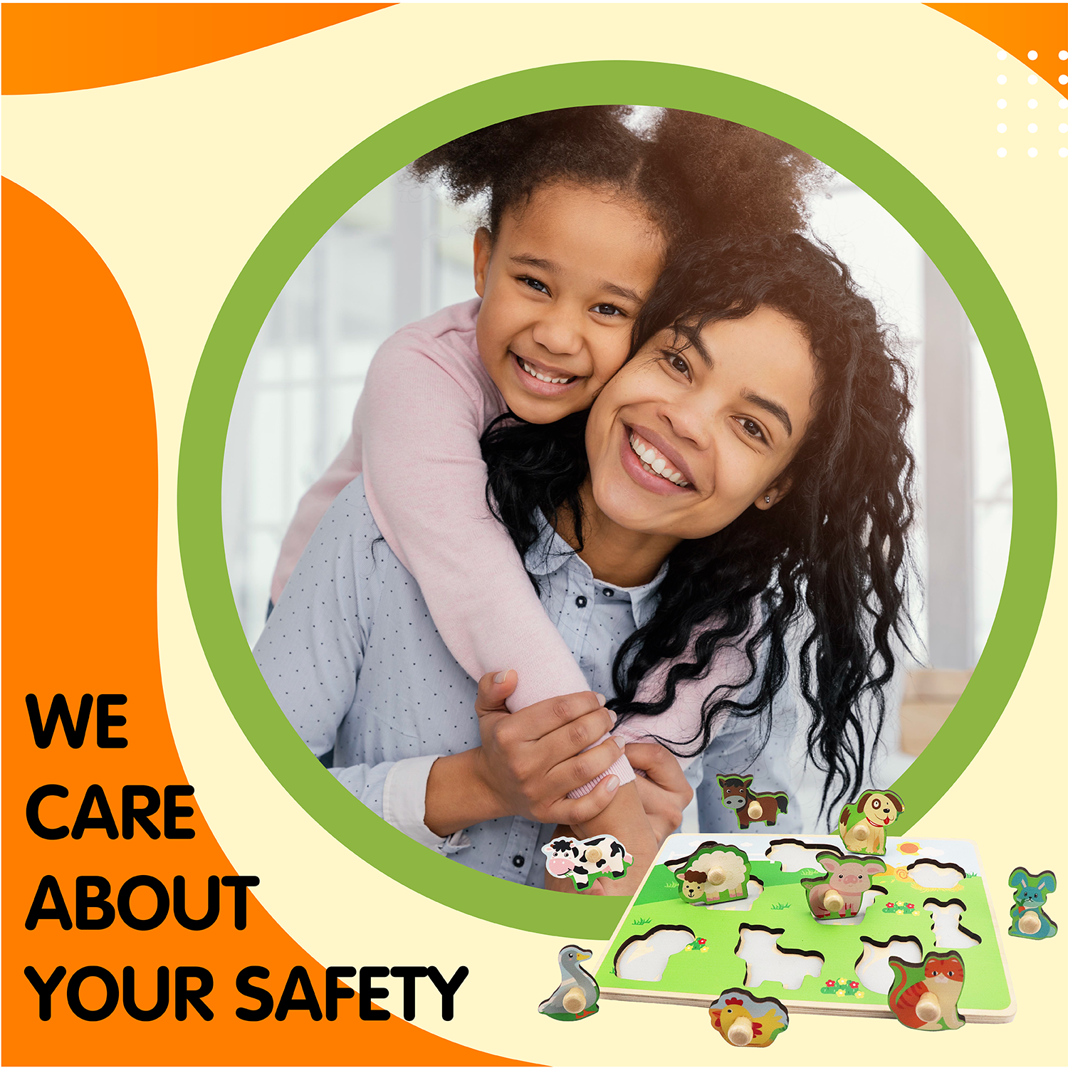 Leo & Friends Farm Animal Peg Puzzle for 24-Months+ | Unisex Toddler Puzzle, Comes with 10-Pieces, Features Cows, Chickens, Ducks, Horses, & More | Perfect Educational Gift, Made with Non-Toxic Wood