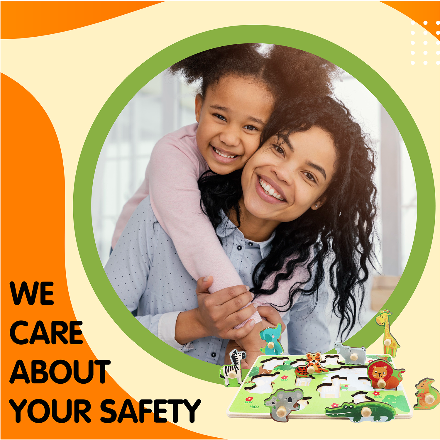 Leo & Friends Zoo Animal Peg Puzzle for 24-Months+ | Unisex Toddler Zoo Puzzle, Comes with 10-Pieces, Features, Zebra, Lion, Elephant, Tiger, Crocodile, & More | Perfect Educational Gift, Made with 100% Premium Non-Toxic Wood