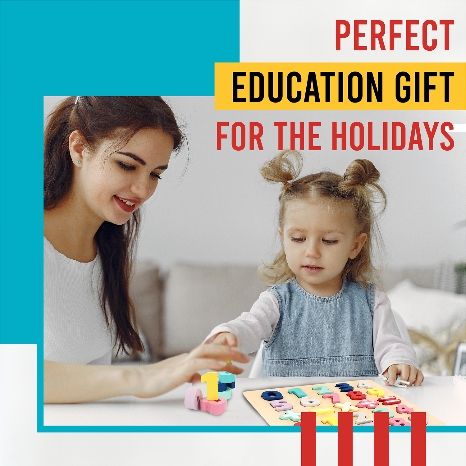 Leo & Friends Wooden Chunky Number Math Puzzle, Numbers 0-9, Addition, Subtraction, Multiplication, Division, Equal Sign Included | Fun Educational Number Game for Children 3+