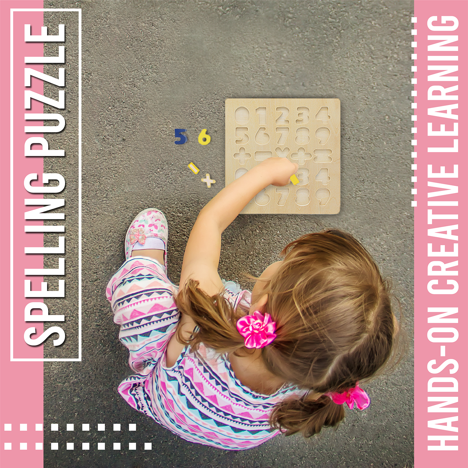 Leo & Friends Wooden Chunky Number Math Puzzle, Numbers 0-9, Addition, Subtraction, Multiplication, Division, Equal Sign Included | Fun Educational Number Game for Children 3+