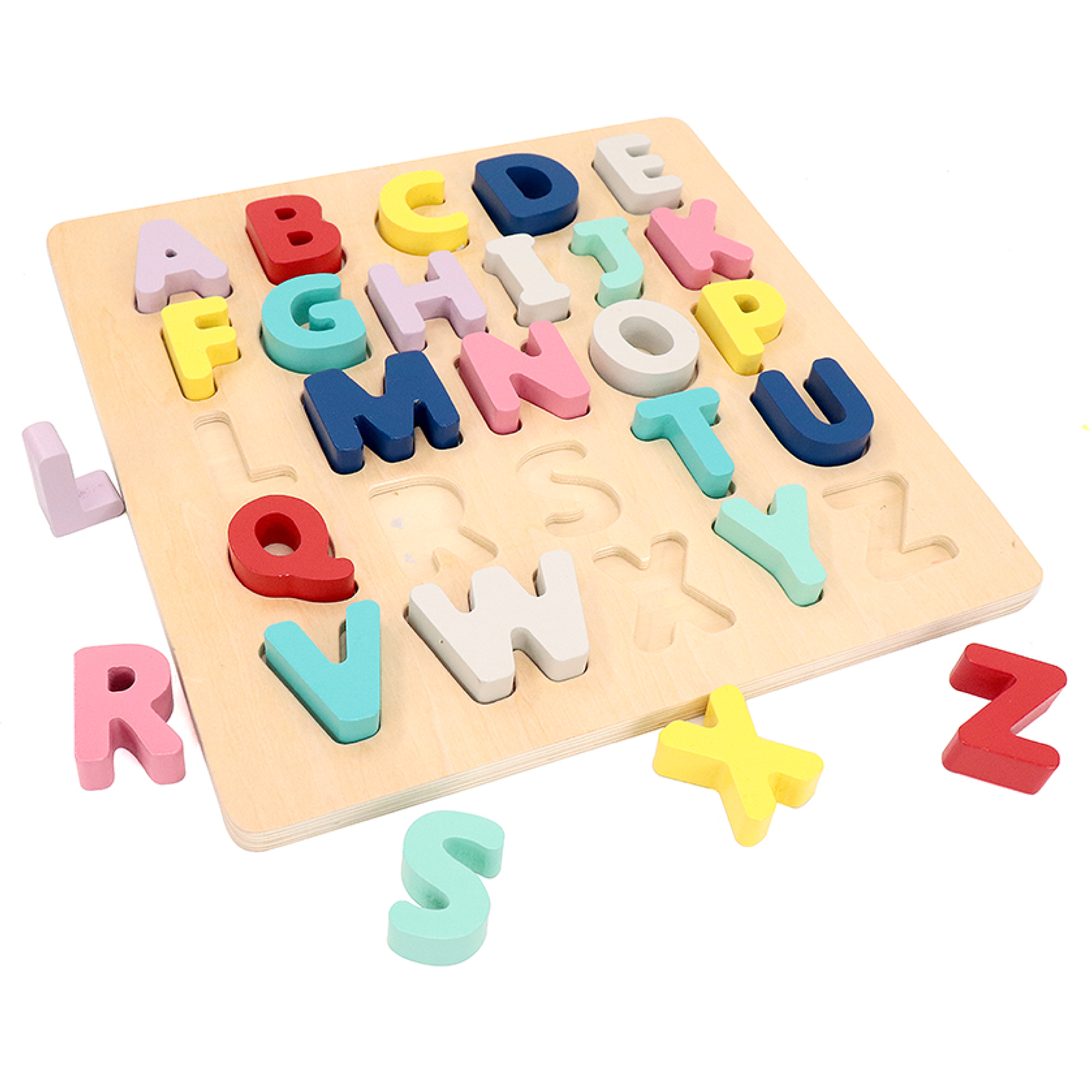 Leo & Friends Wooden Chunky Alphabet Puzzle for Toddlers, Preschoolers | Chunky ABC Blocks and Puzzle Board for Kids 3+ | Learn Letters, Spelling, Sounds, and Building Sentences with the Perfect Puzzle Gift for Kids