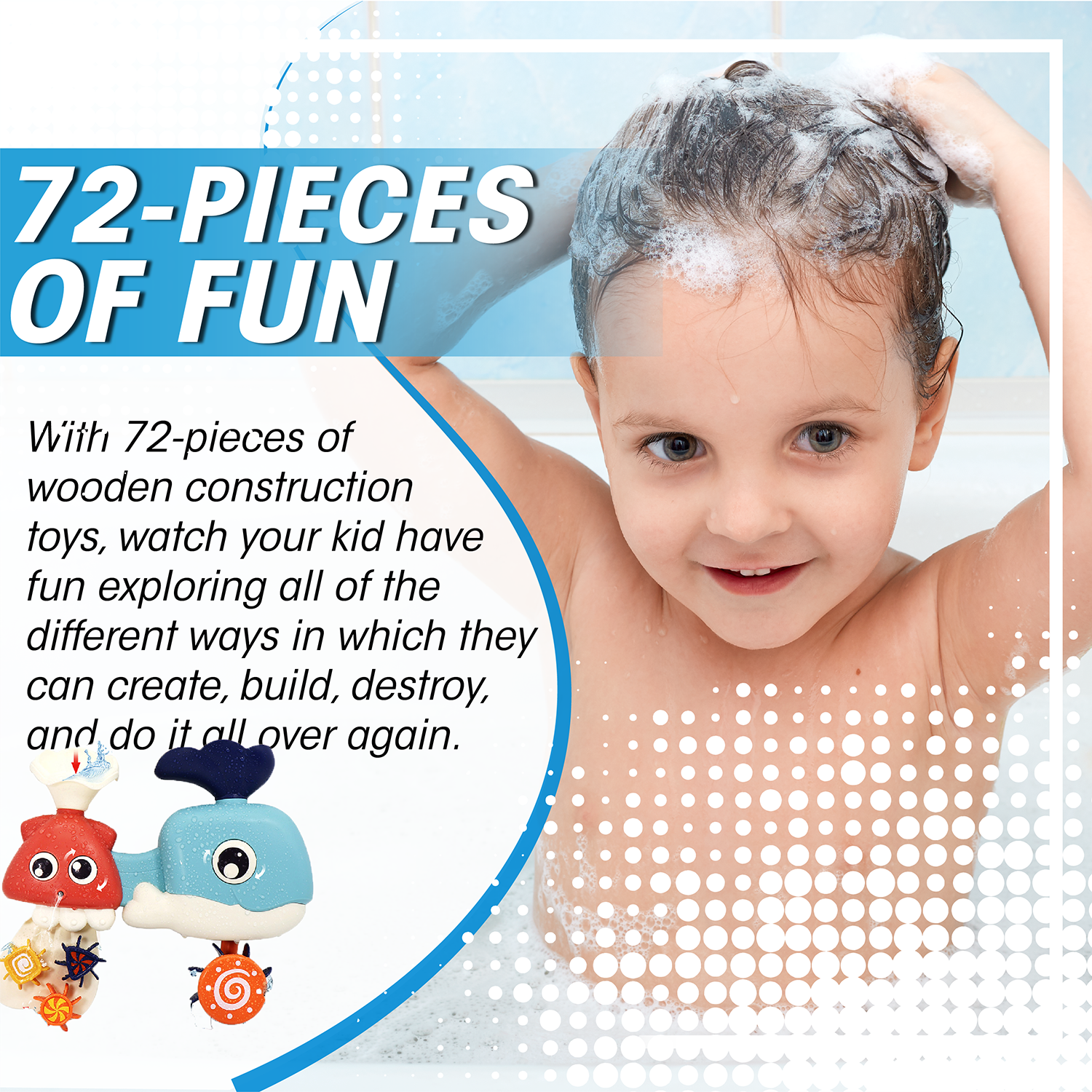 Leo & Friends Whale Waterfall Bath Toy for Babies, Toddlers | Whale Fountain,  Spinner Wheel, Make Bath Time Fun | Bath Wall Toy for all Bathrooms, Perfect  Christmas or Birthday Present