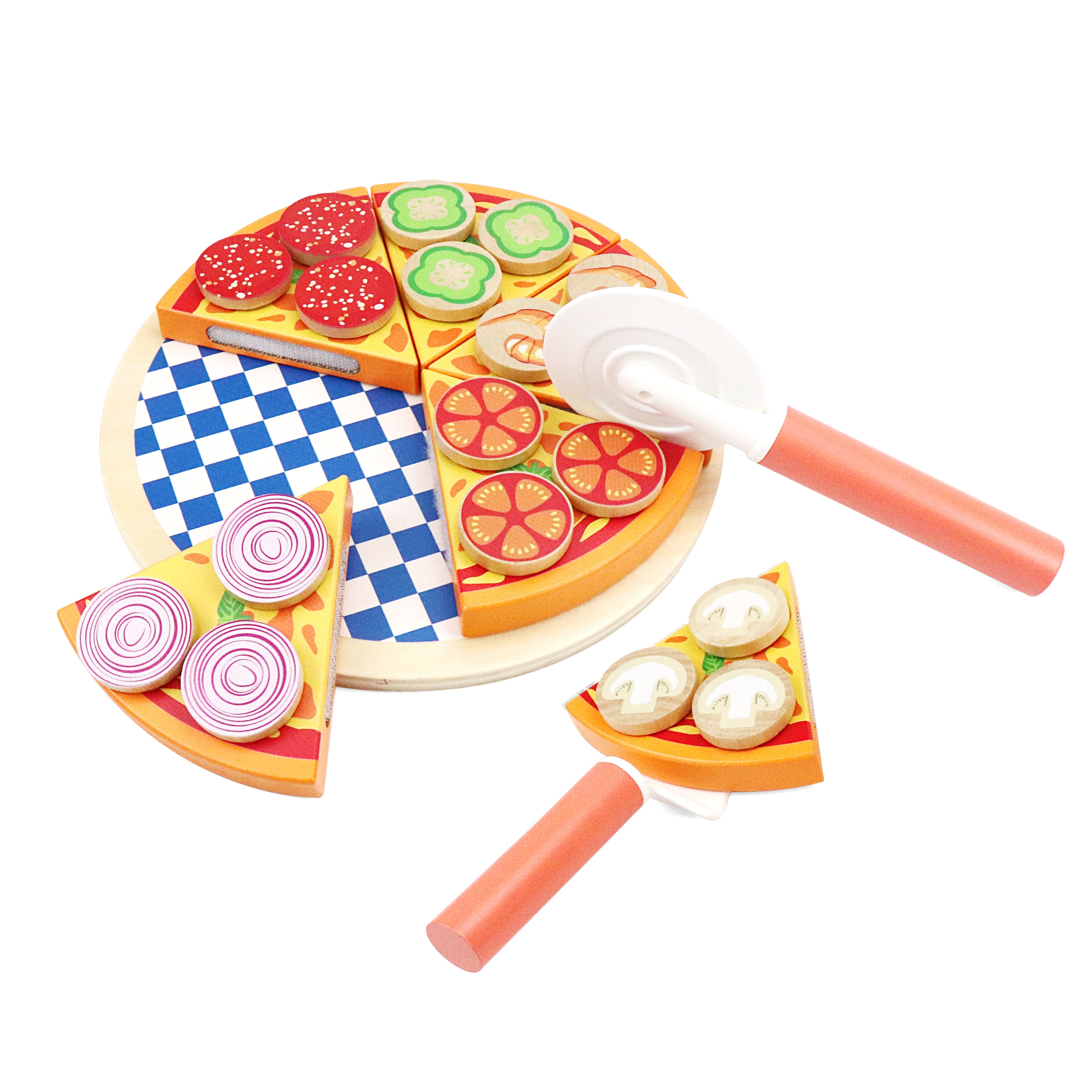 Leo & Friends 27-Piece Kid’s Pizza Toy Set | Play Pretend Pizza Toy Slices, Toppings, Pizza Cutter for Toddlers | Perfect Kid’s Cooking Toy Kit for Birthdays, Holidays