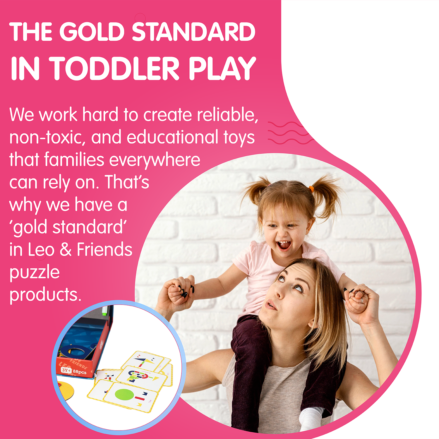 Leo & Friends Magnetic Creative Shapes Playset, 88-Pieces, Made for Kids 3-Years-Old+ | Educational Play-Pretend Shape and Color Puzzle Kit, Perfect Birthday or Holiday Present