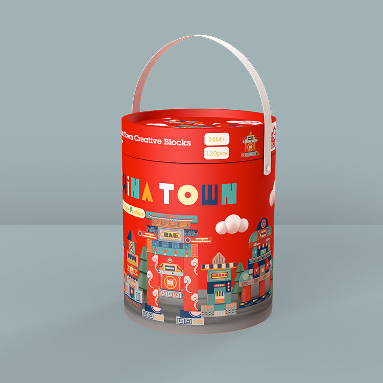 Leo & Friends Chinatown Creative Blocks, Colorful Chinatown-Inspired Building Blocks for Toddlers, Children