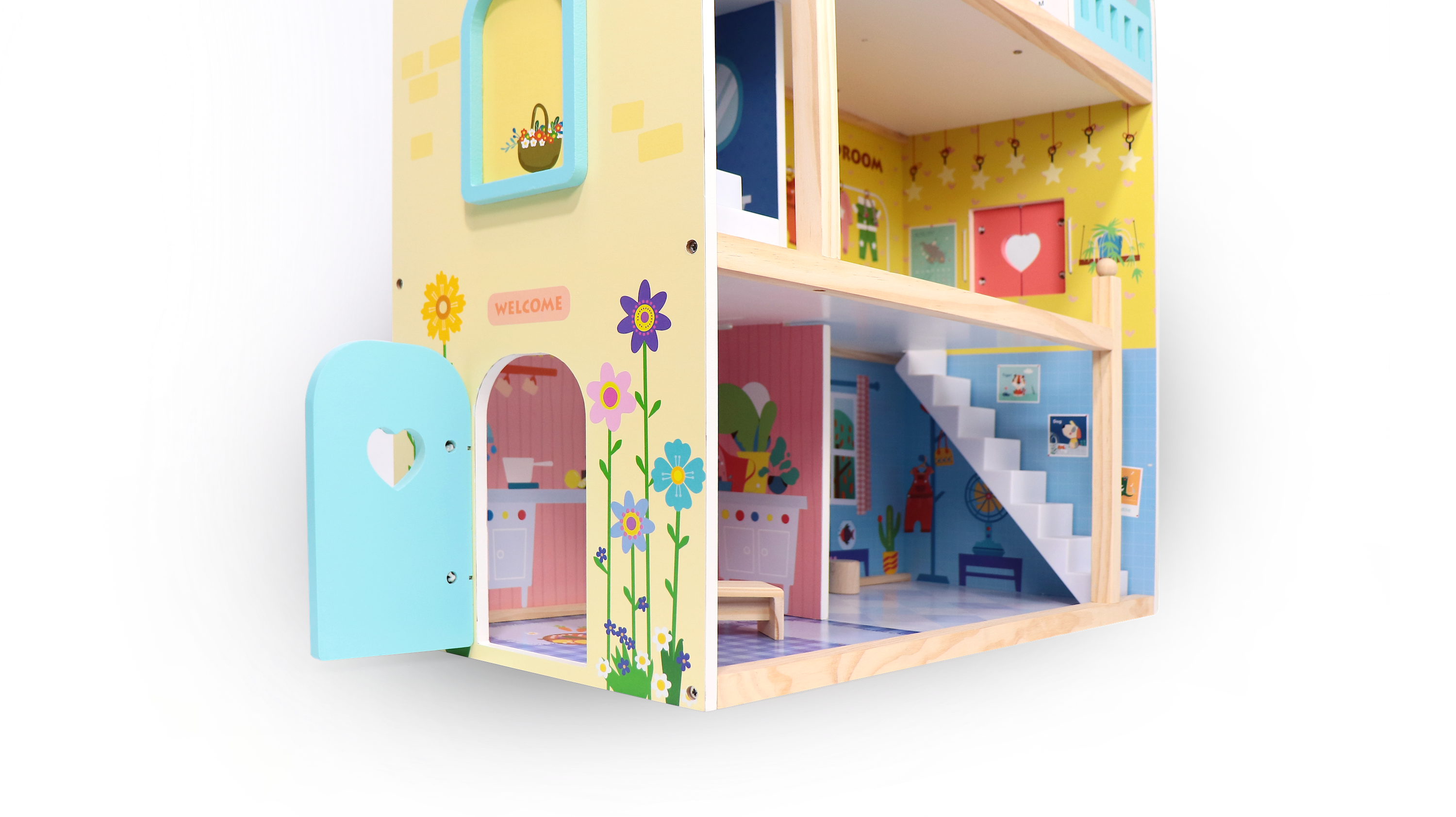 Leo & Friends Dream Doll House, dollhouse, durable dollhouse, dolls, multi-level dollhouse, creative play, entertained, accessories