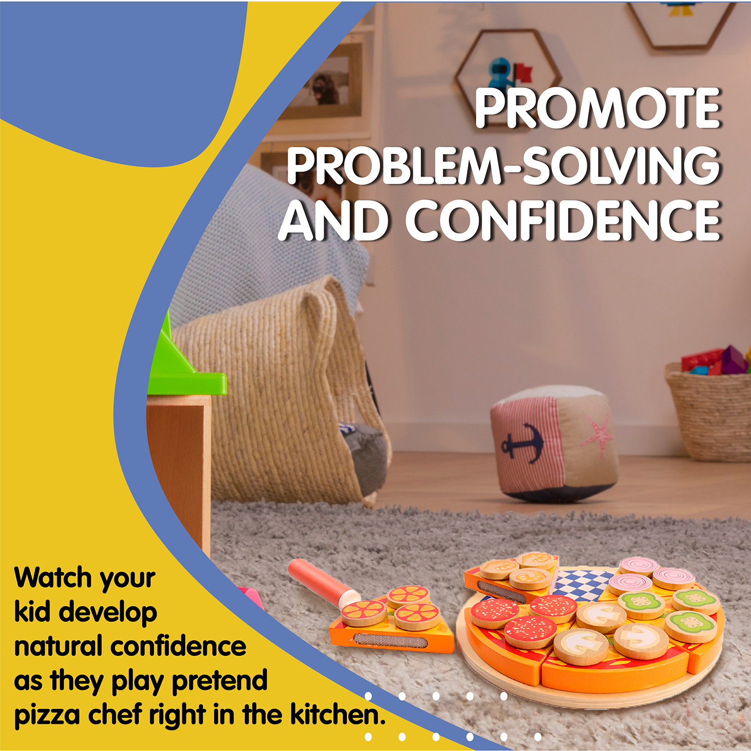 Leo & Friends 27-Piece Kid’s Pizza Toy Set | Play Pretend Pizza Toy Slices, Toppings, Pizza Cutter for Toddlers | Perfect Kid’s Cooking Toy Kit for Birthdays, Holidays