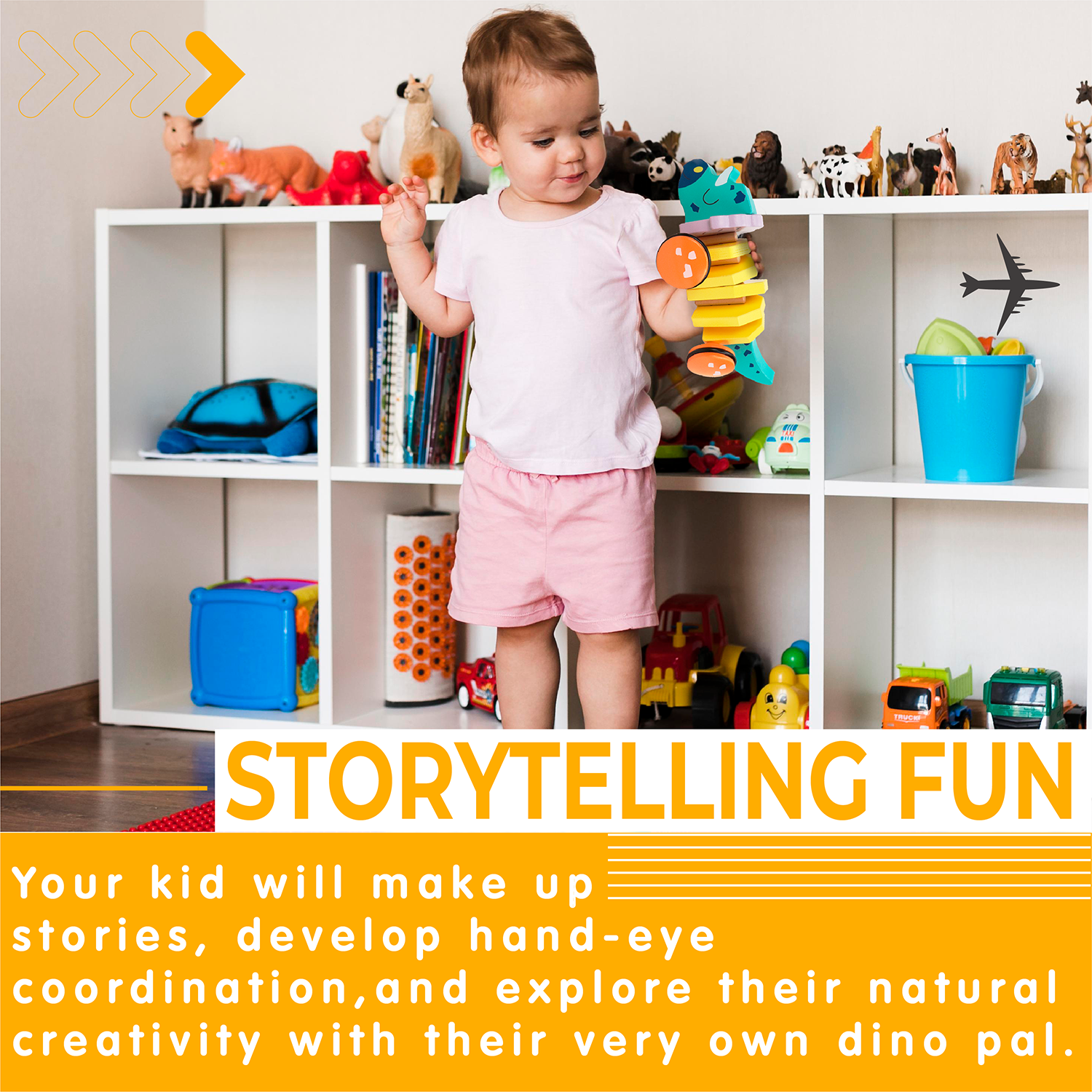 Leo & Friends Pull Along Walking Triceratops Wooden Toy for Boys and Girls | Flexible Dino Walk Along Toy, Pushes and Pulls | Rubbed Rimmed Wheels for Educational Fun, Perfect Birthday or Holiday Gift