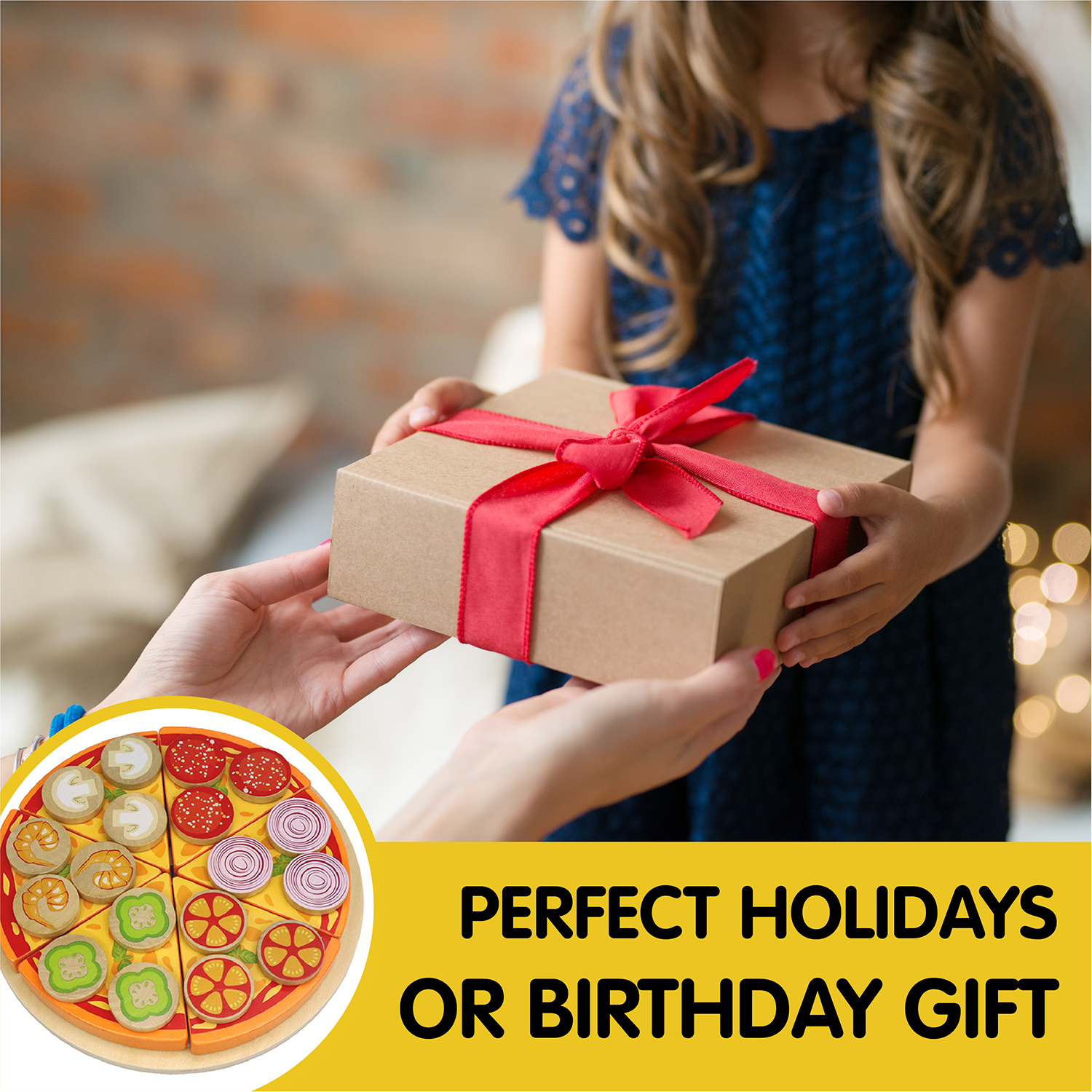 Leo & Friends 27-Piece Kid’s Pizza Toy Set | Play Pretend Pizza Toy Slices, Toppings, Pizza Cutter for Toddlers | Perfect Kid’s Cooking Toy Kit for Birthdays, Holidays