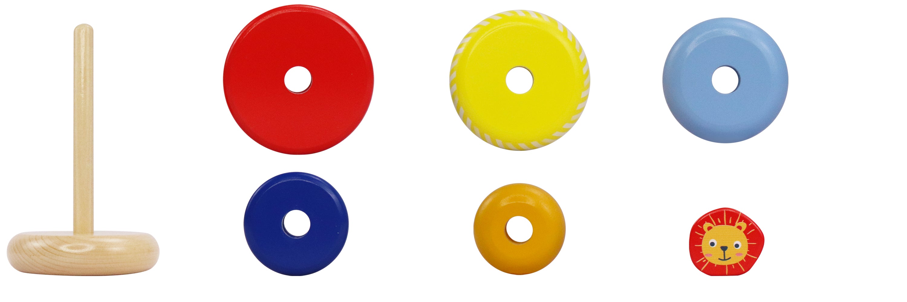 Leo Stacking Toddler Ring Tower, Made for Kids 12 Months+, 7-Piece Blue Wooden Stacker Puzzle, Perfect Birthday or Holiday Present | Promotes Hand-Eye Coordination and Imaginative Play